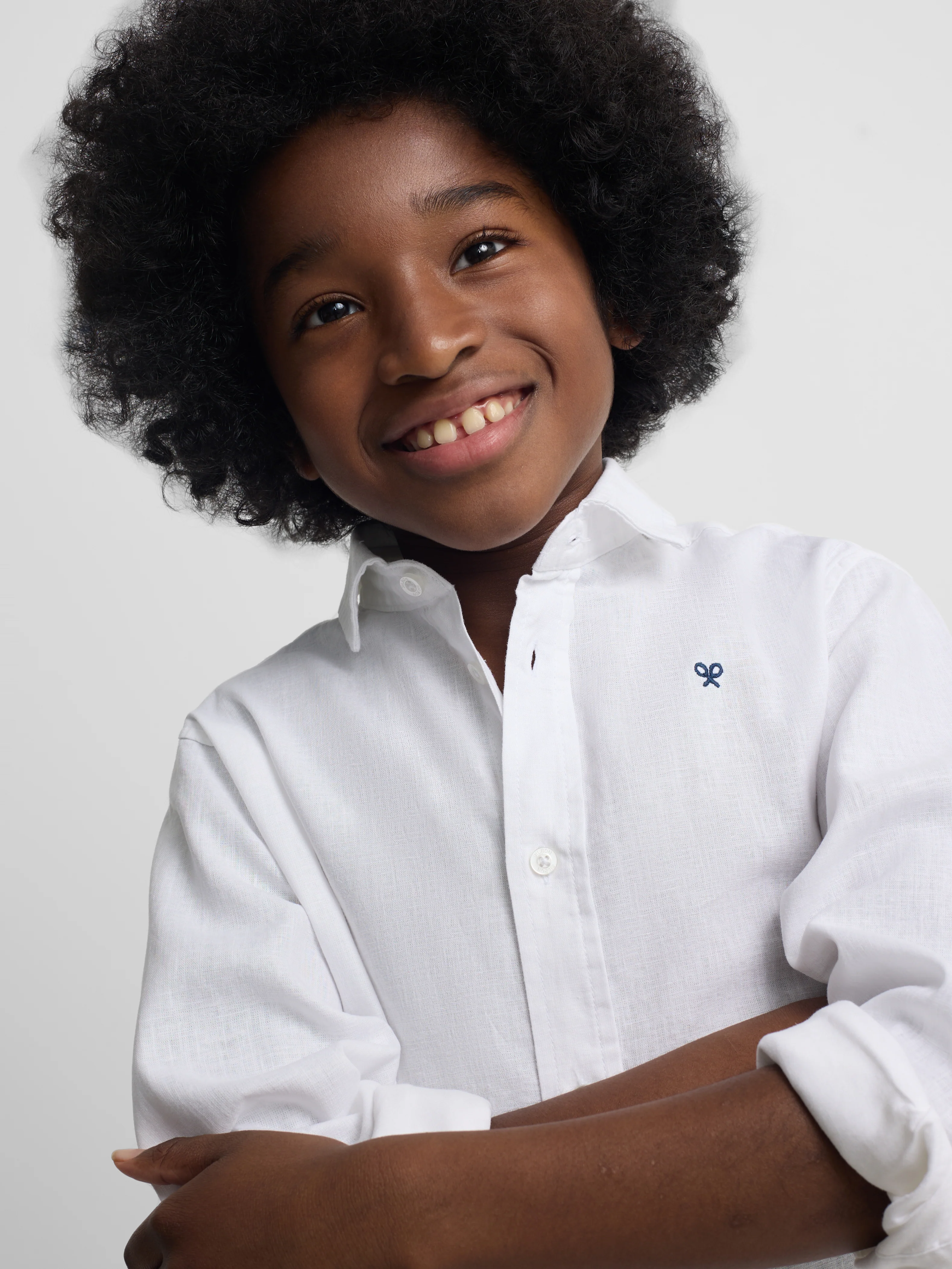 Camisa sport kids lino blanco - Image 6