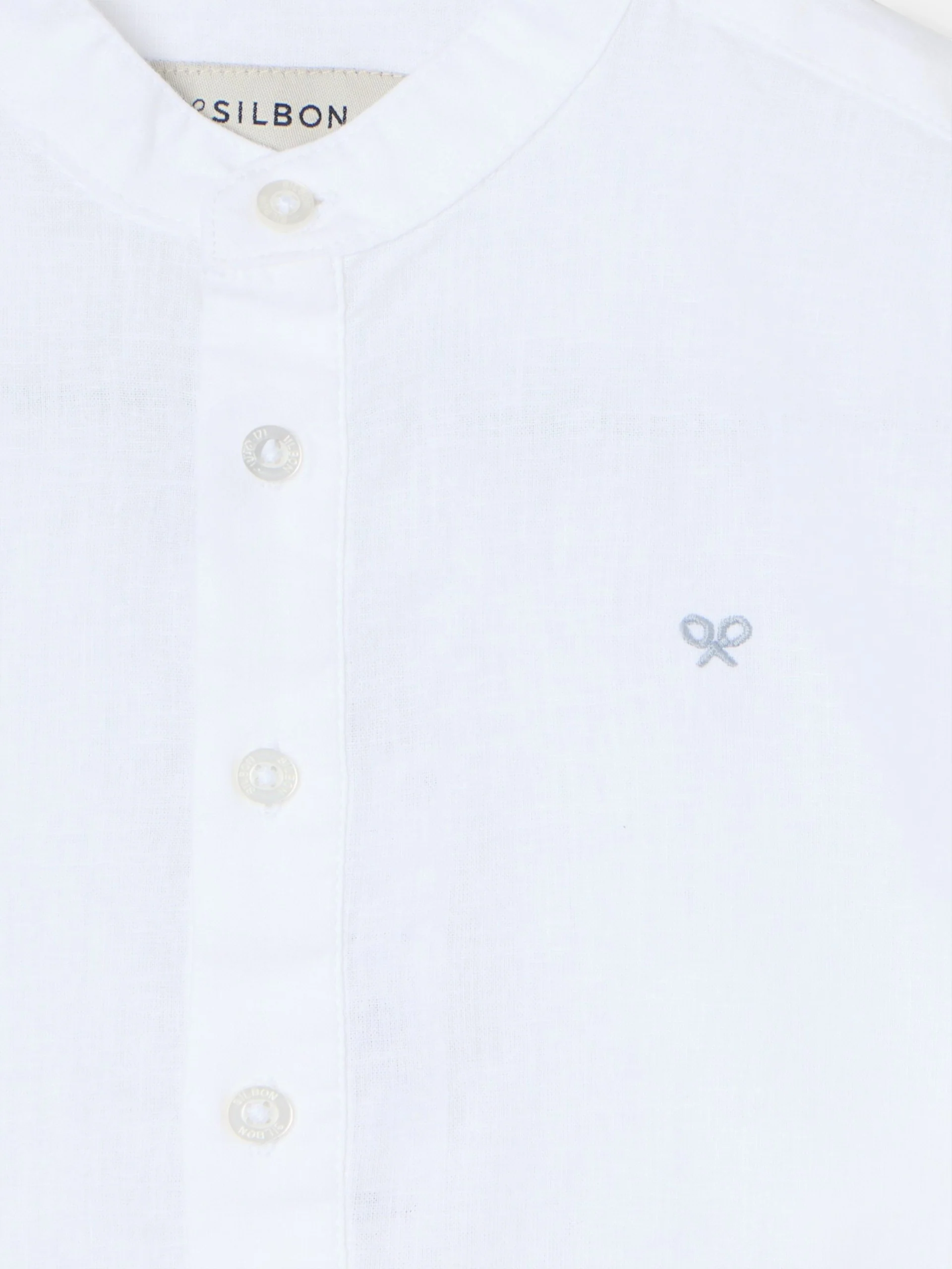 Camisa sport kids lino cuello mao blanco - Image 2