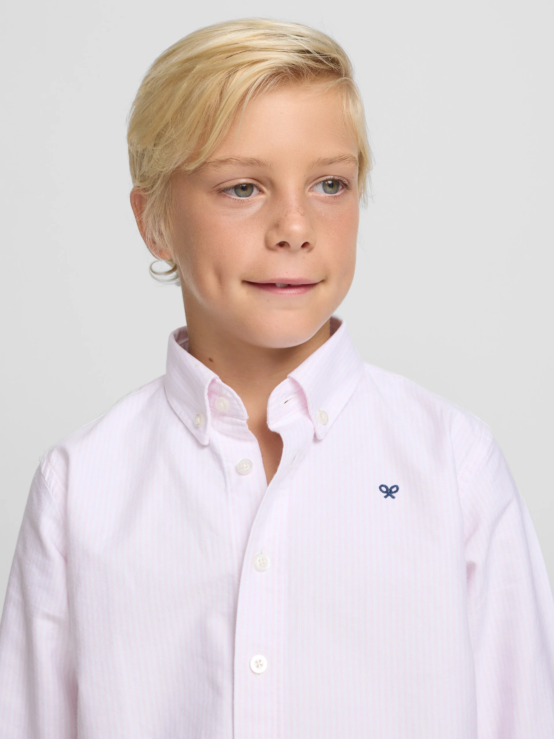 Camisa sport kids oxford raqueta rayas rosa - Image 3