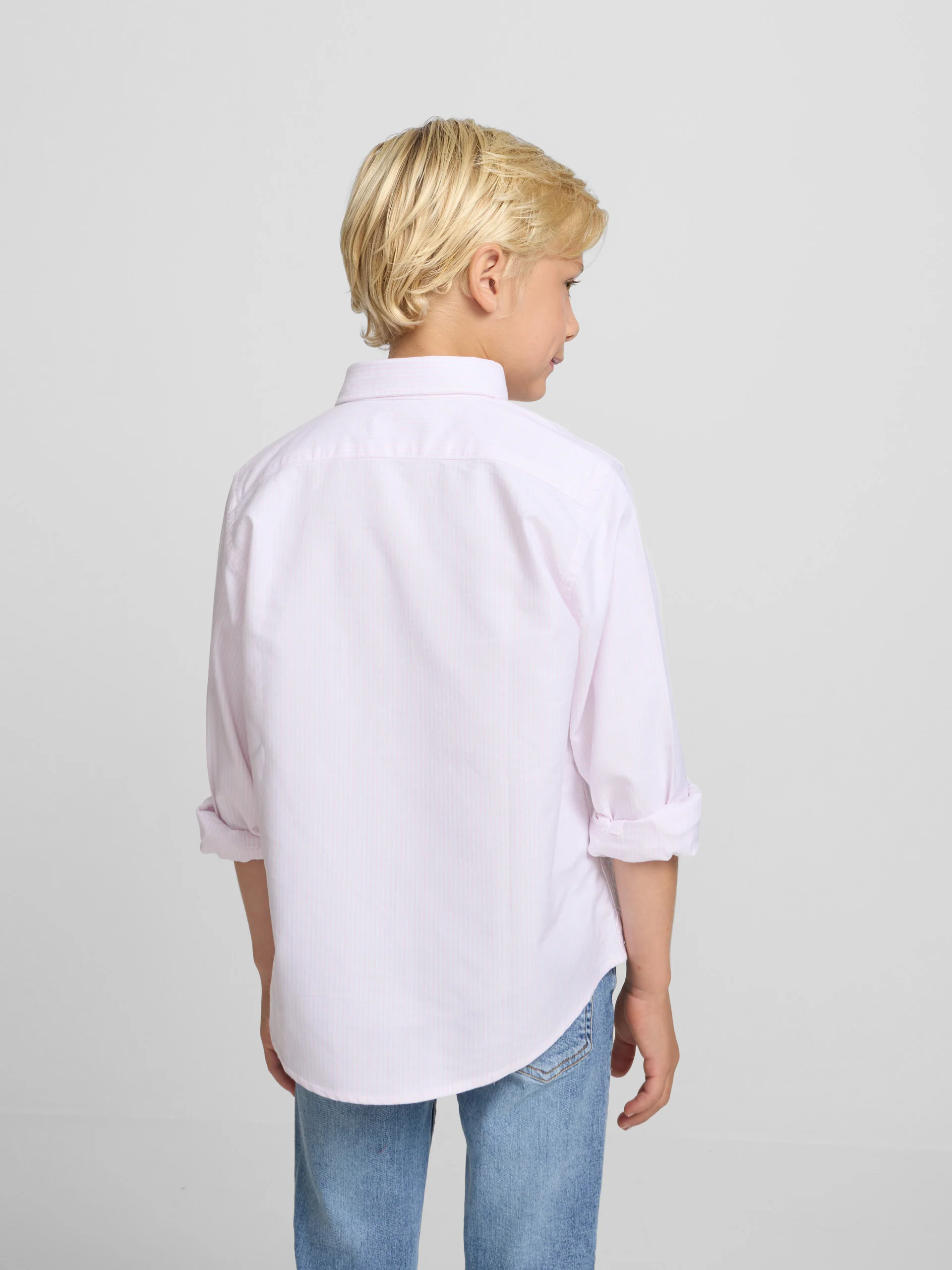 Camisa sport kids oxford raqueta rayas rosa - Image 4
