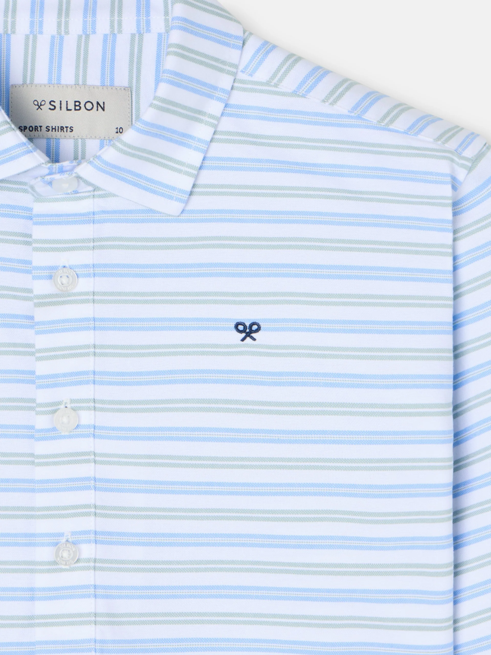 Polera sport kids oxford raya verde azul - Image 2