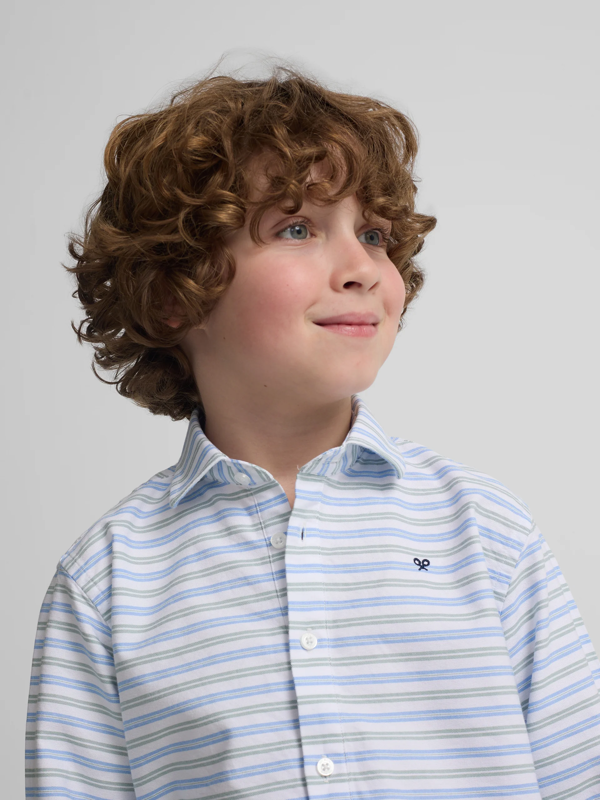 Polera sport kids oxford raya verde azul - Image 3