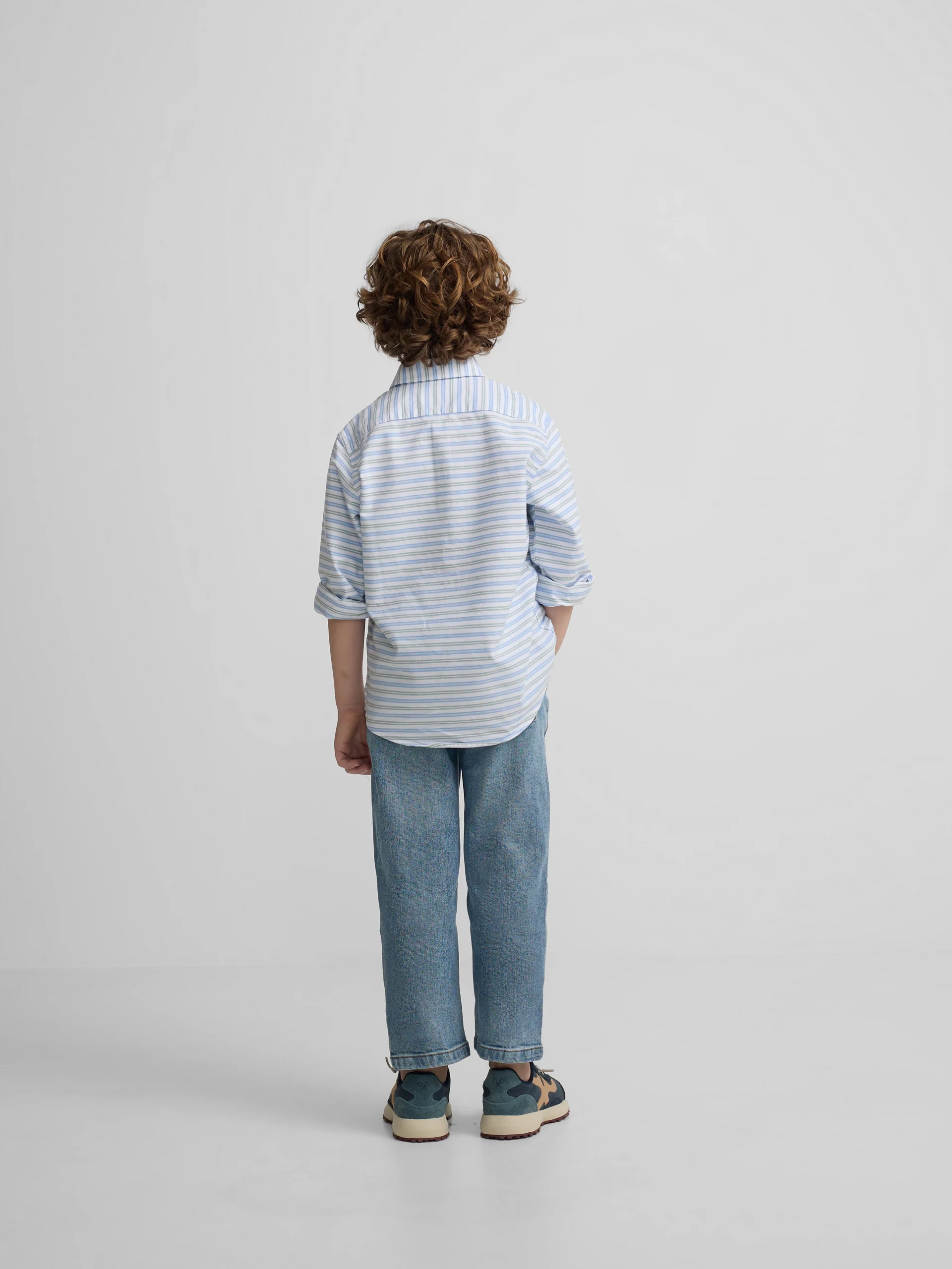 Polera sport kids oxford raya verde azul - Image 6