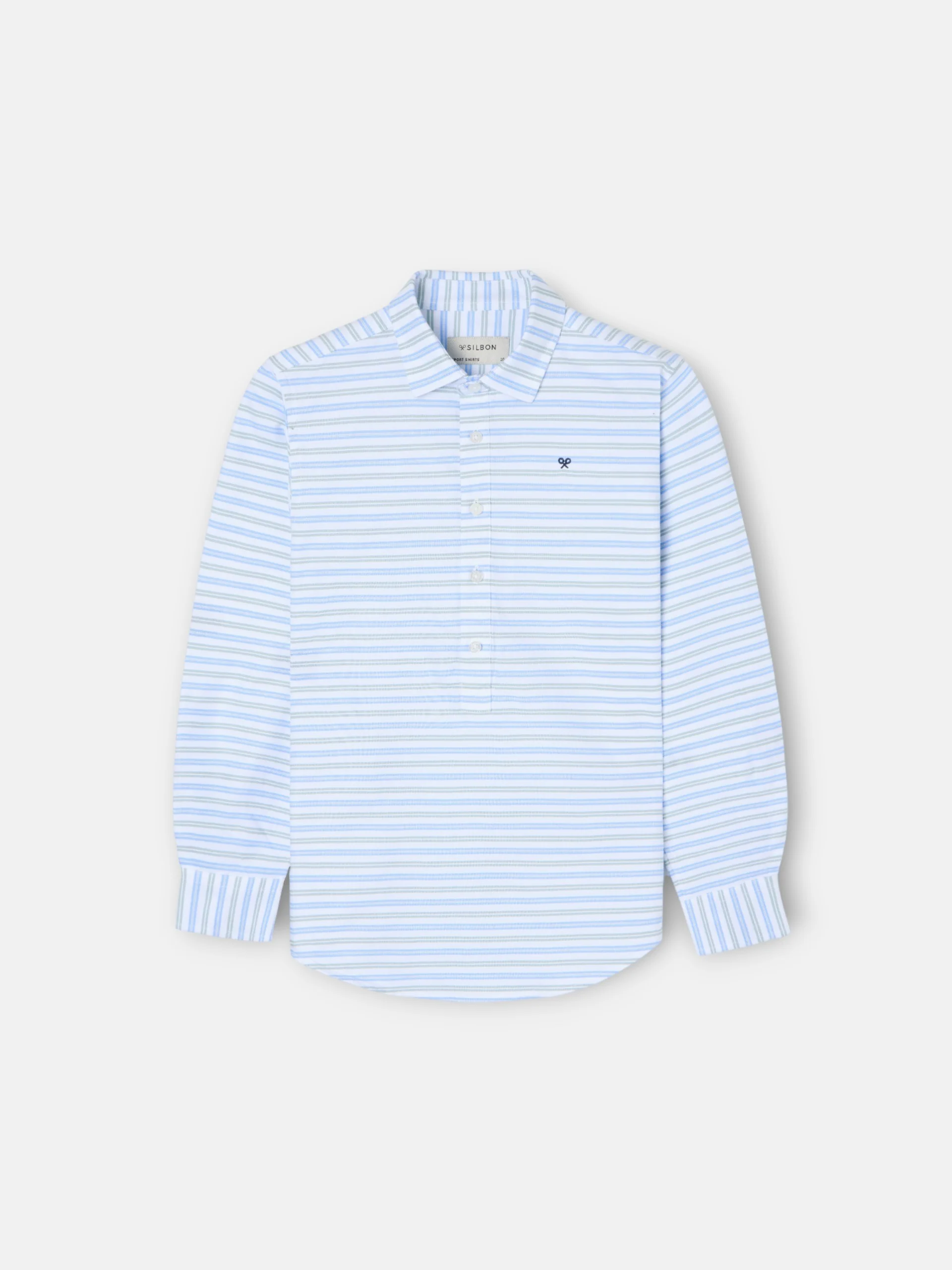 Polera sport kids oxford raya verde azul - Image 7