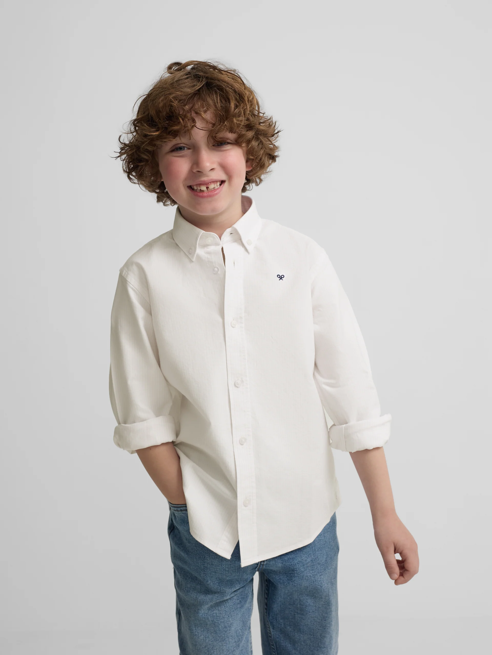 Camisa sport kids rayas oxford amarillo - Image 3