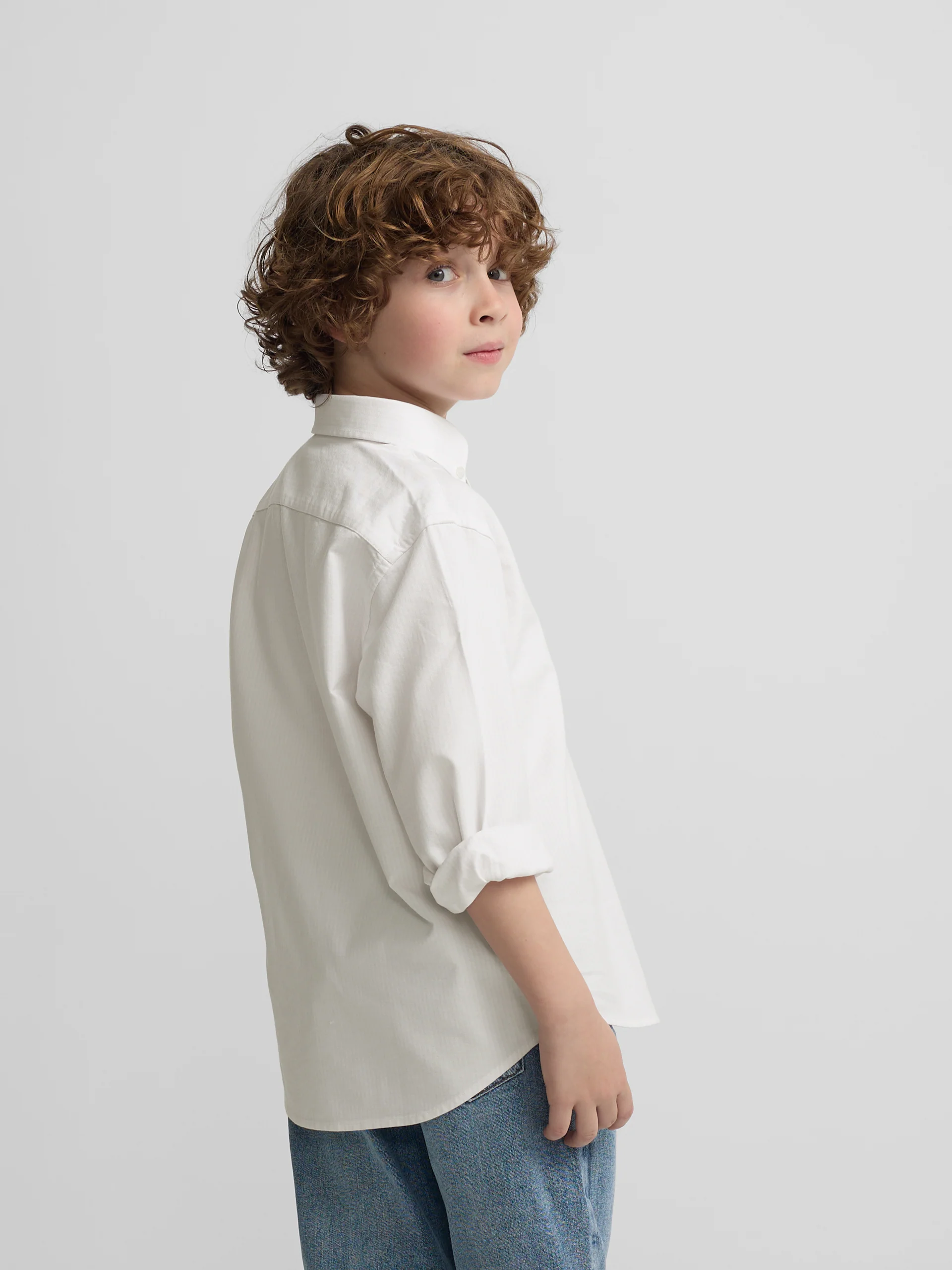 Camisa sport kids rayas oxford amarillo - Image 4