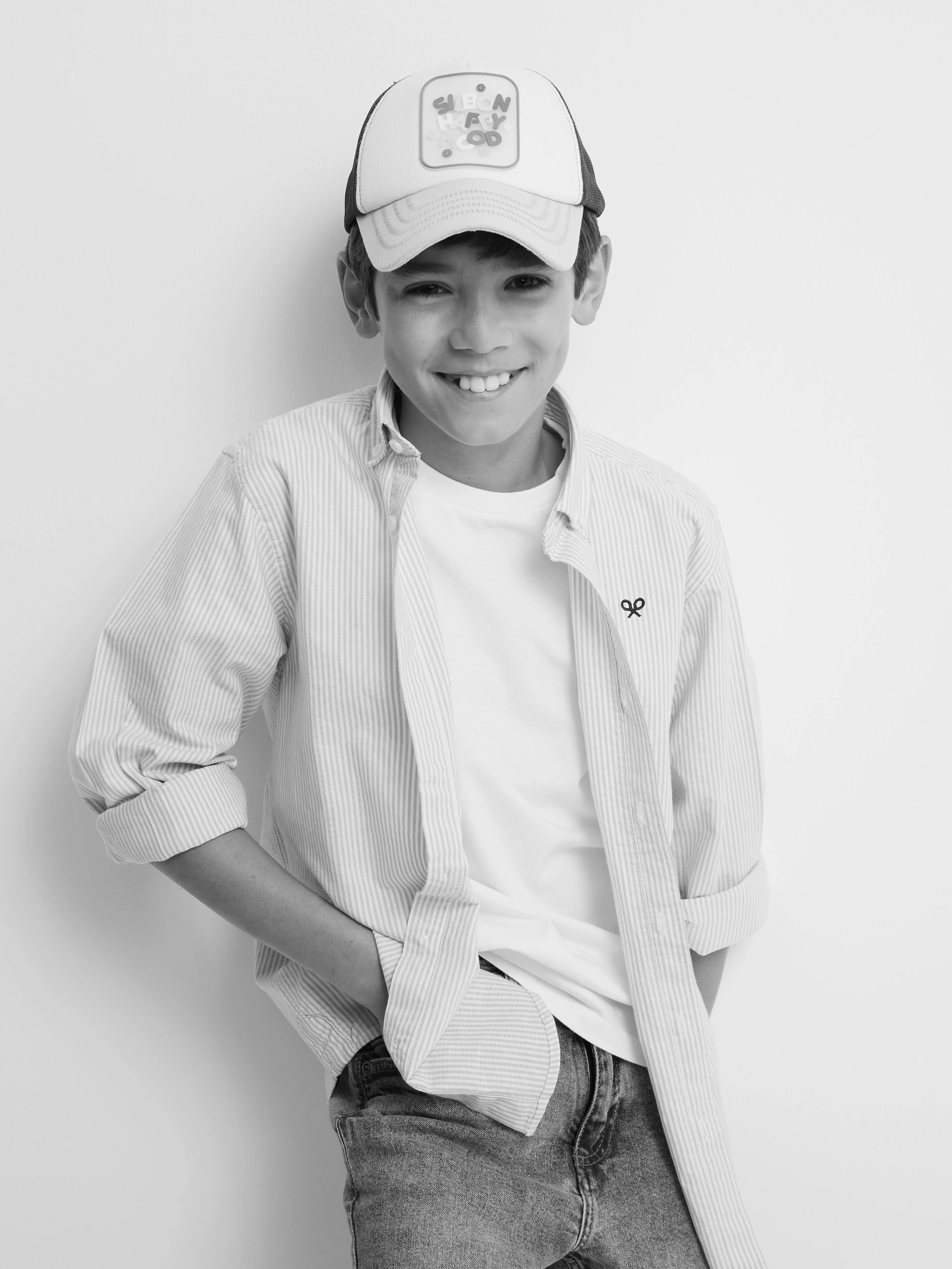 Camisa sport kids rayas oxford azul - Image 7