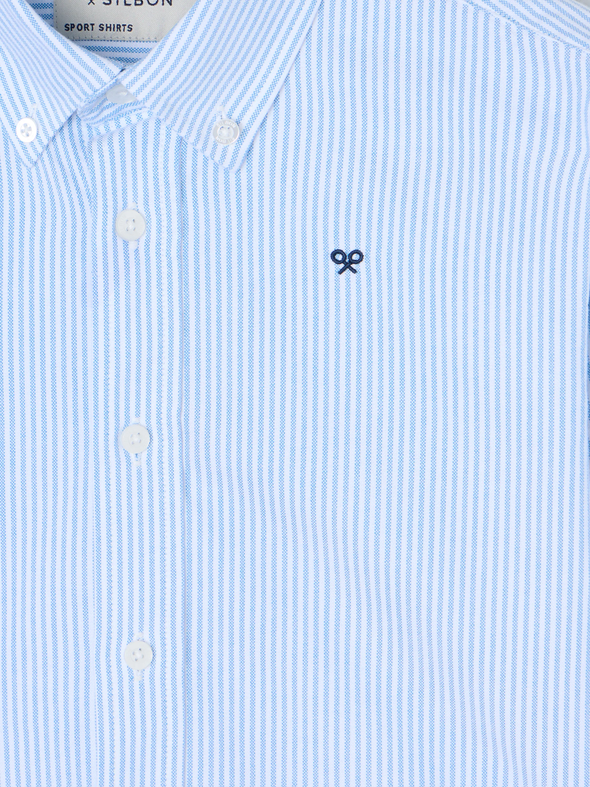 Camisa sport kids rayas oxford azul - Image 9