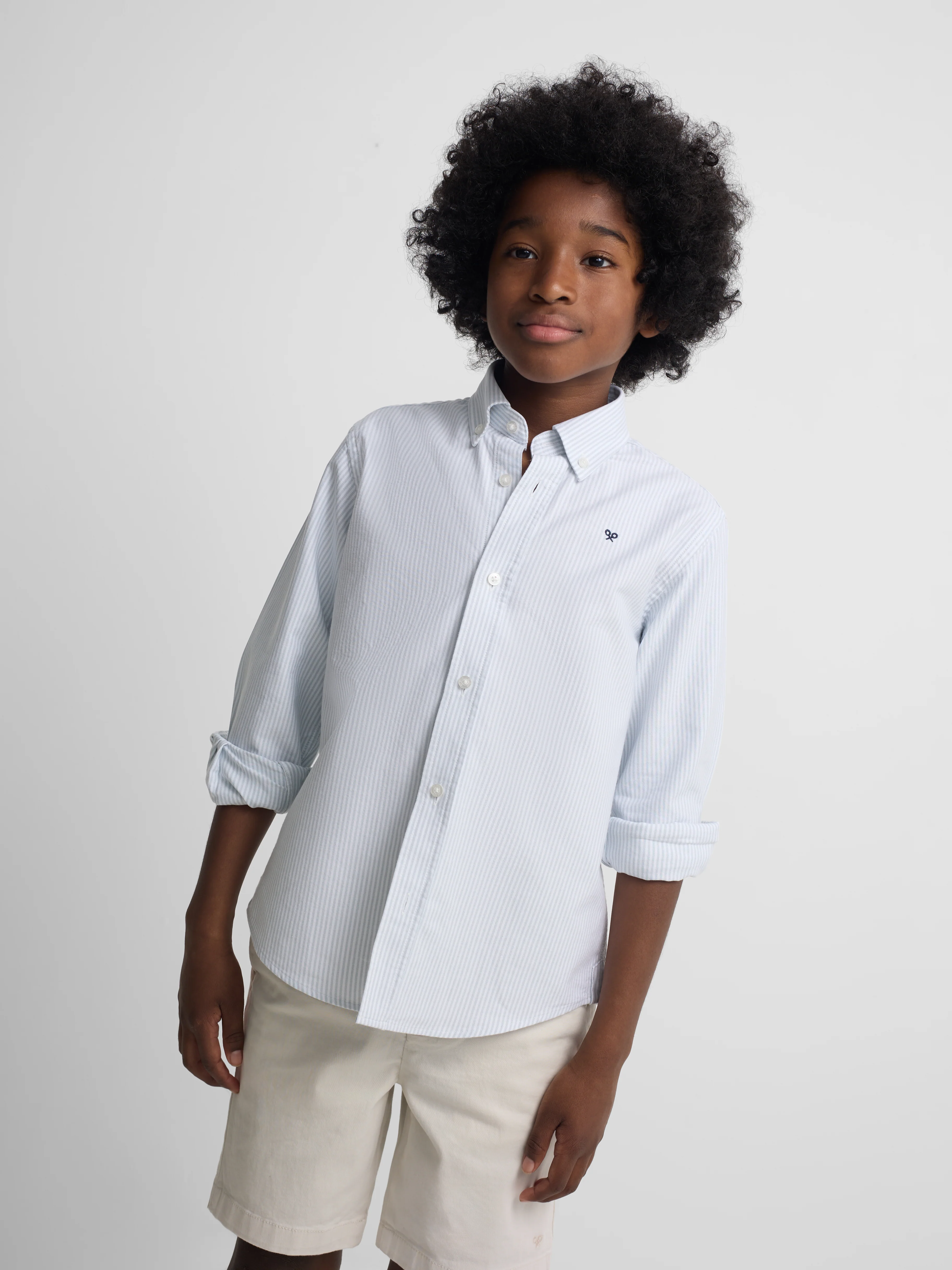 Camisa sport kids rayas oxford verde - Image 3