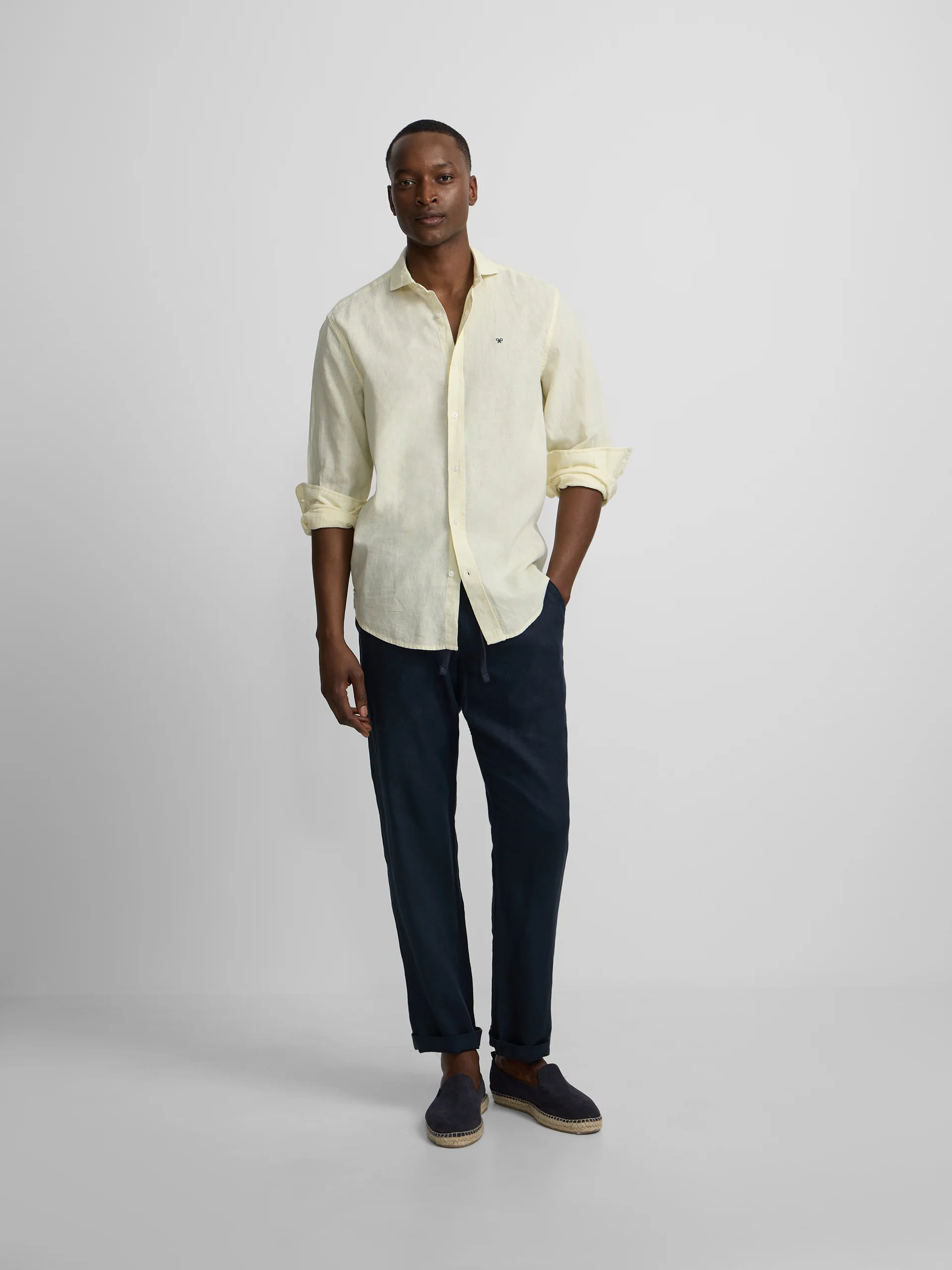 Camisa sport lino amarillo - Image 4