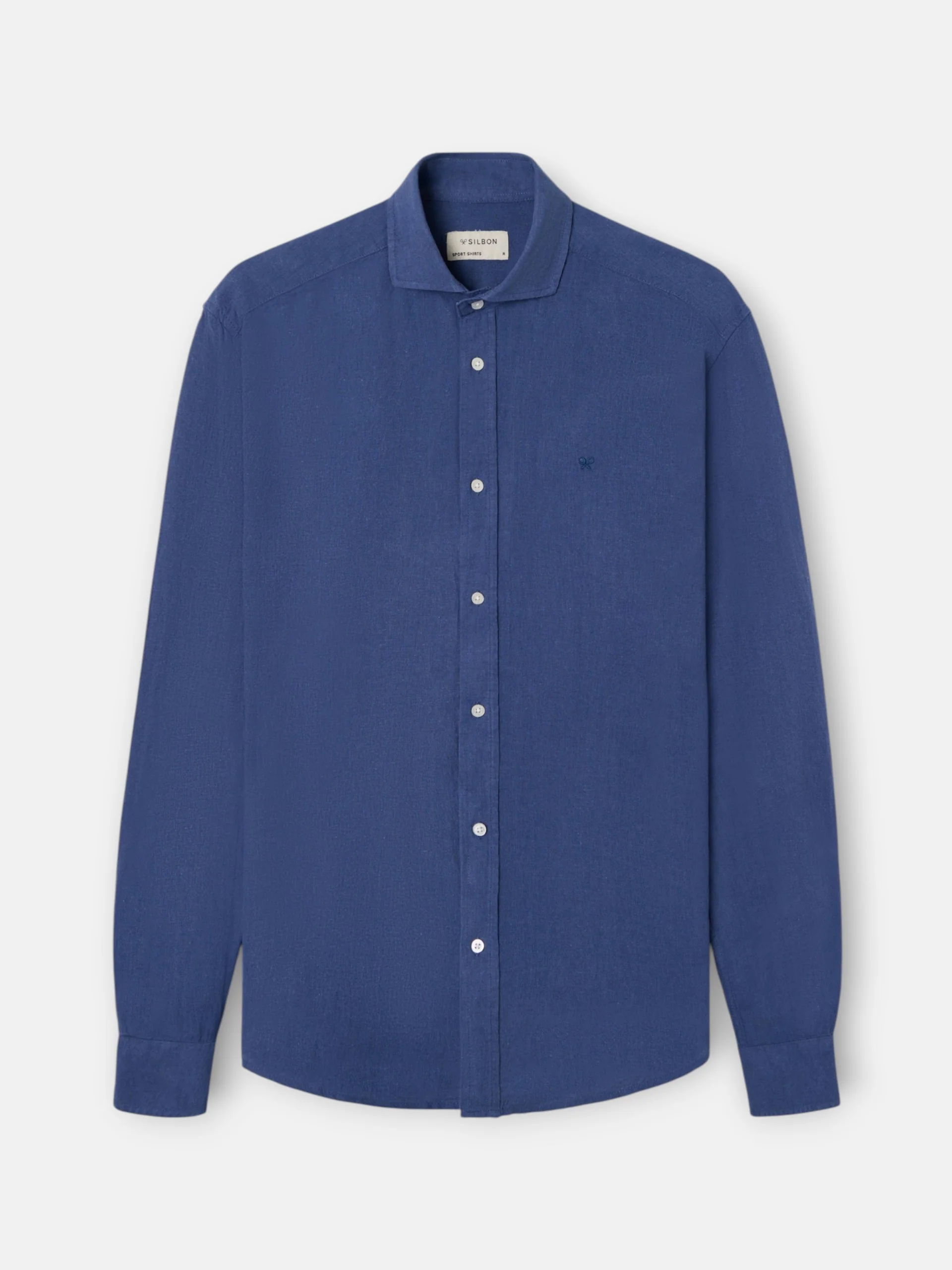 Camisa sport lino azul - Image 5