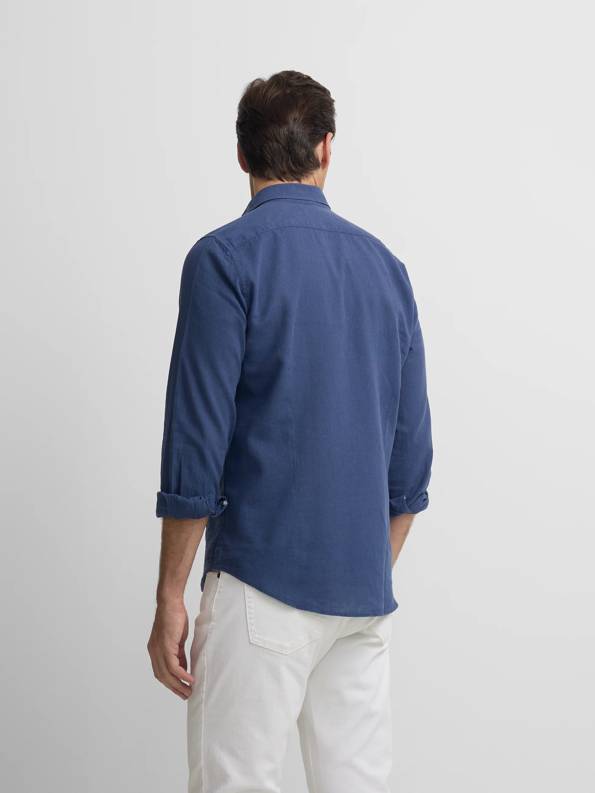 Camisa sport lino azul - Image 7