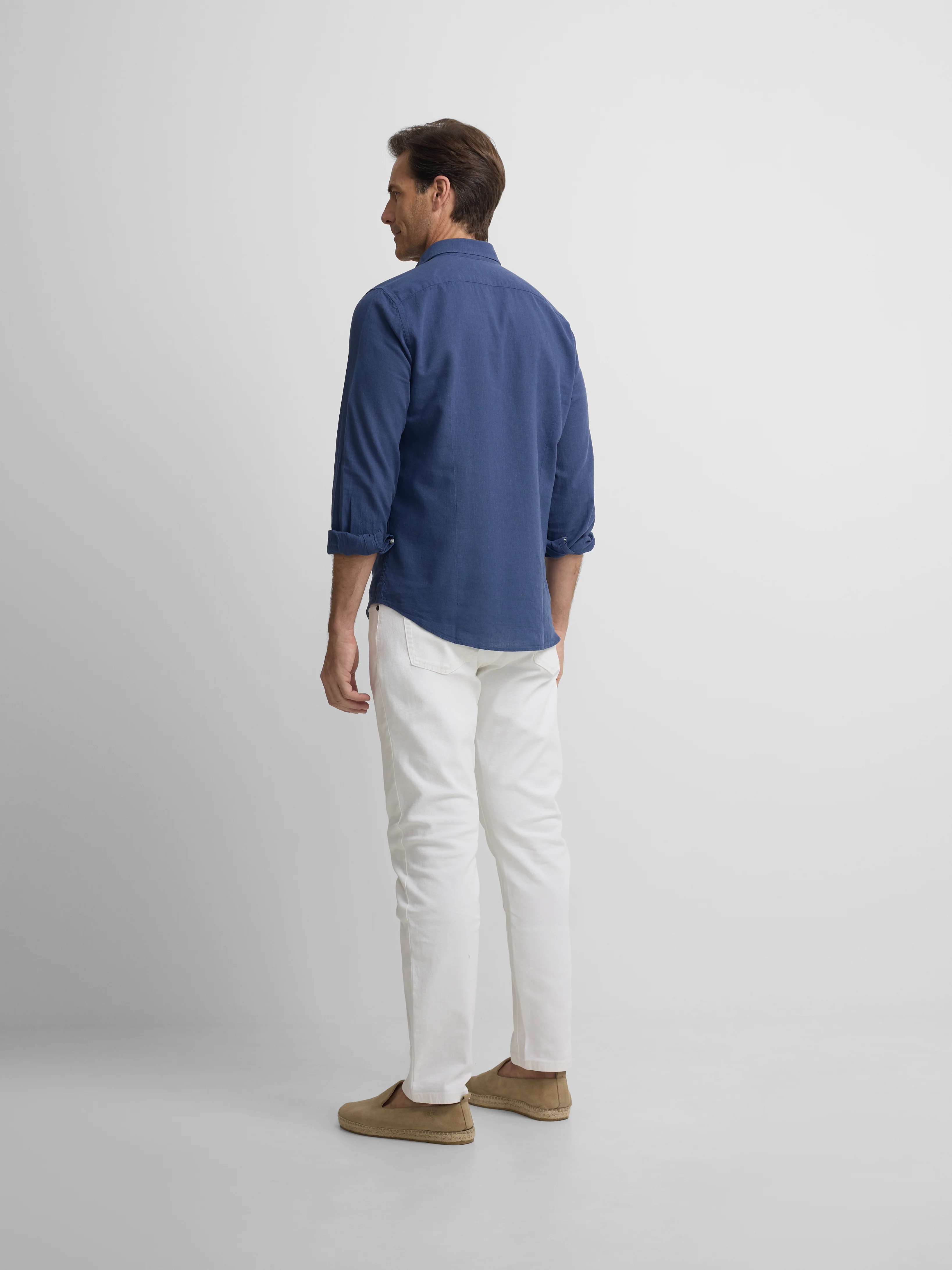 Camisa sport lino azul - Image 8