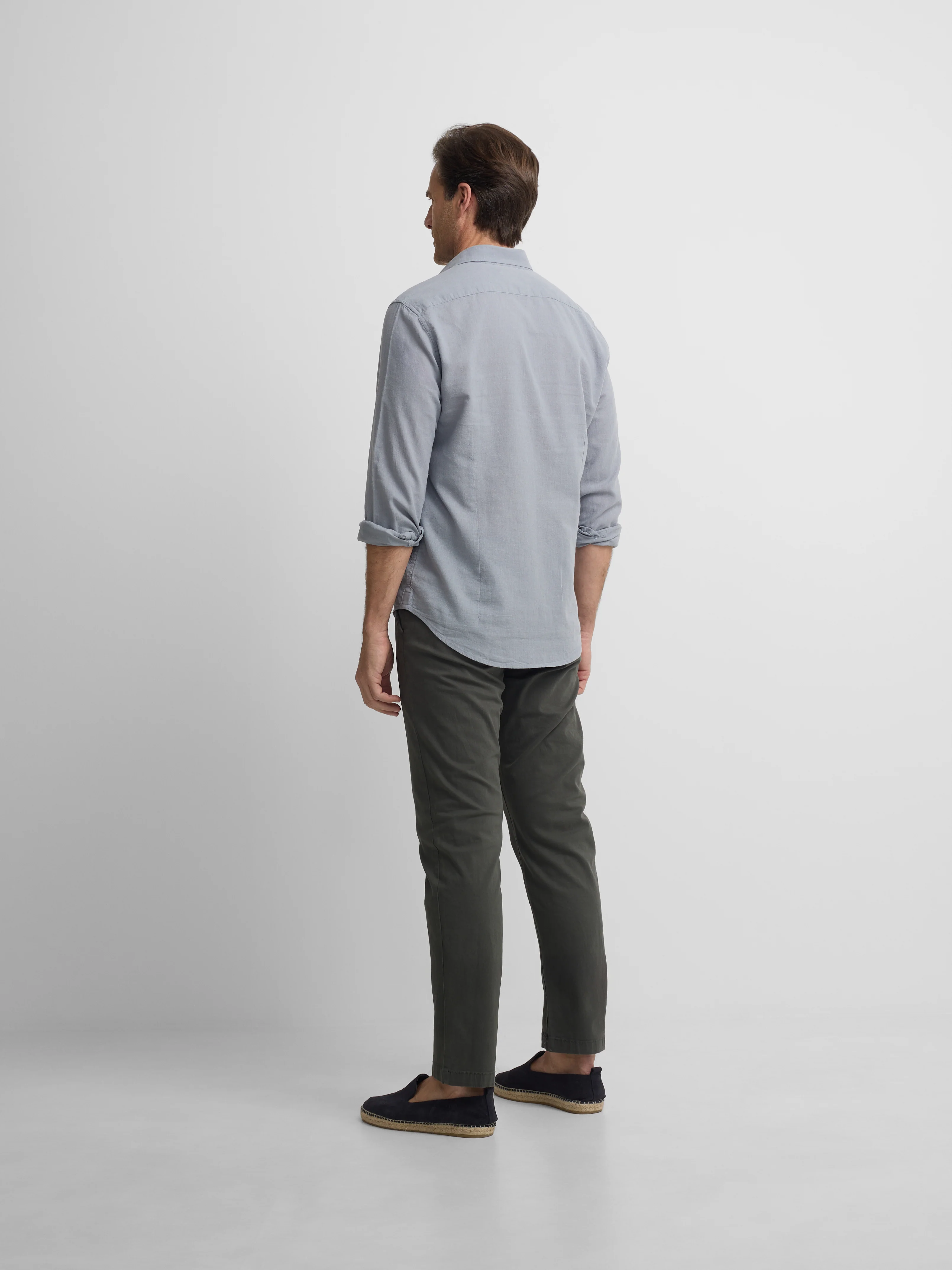 Camisa sport lino azul gris - Image 7