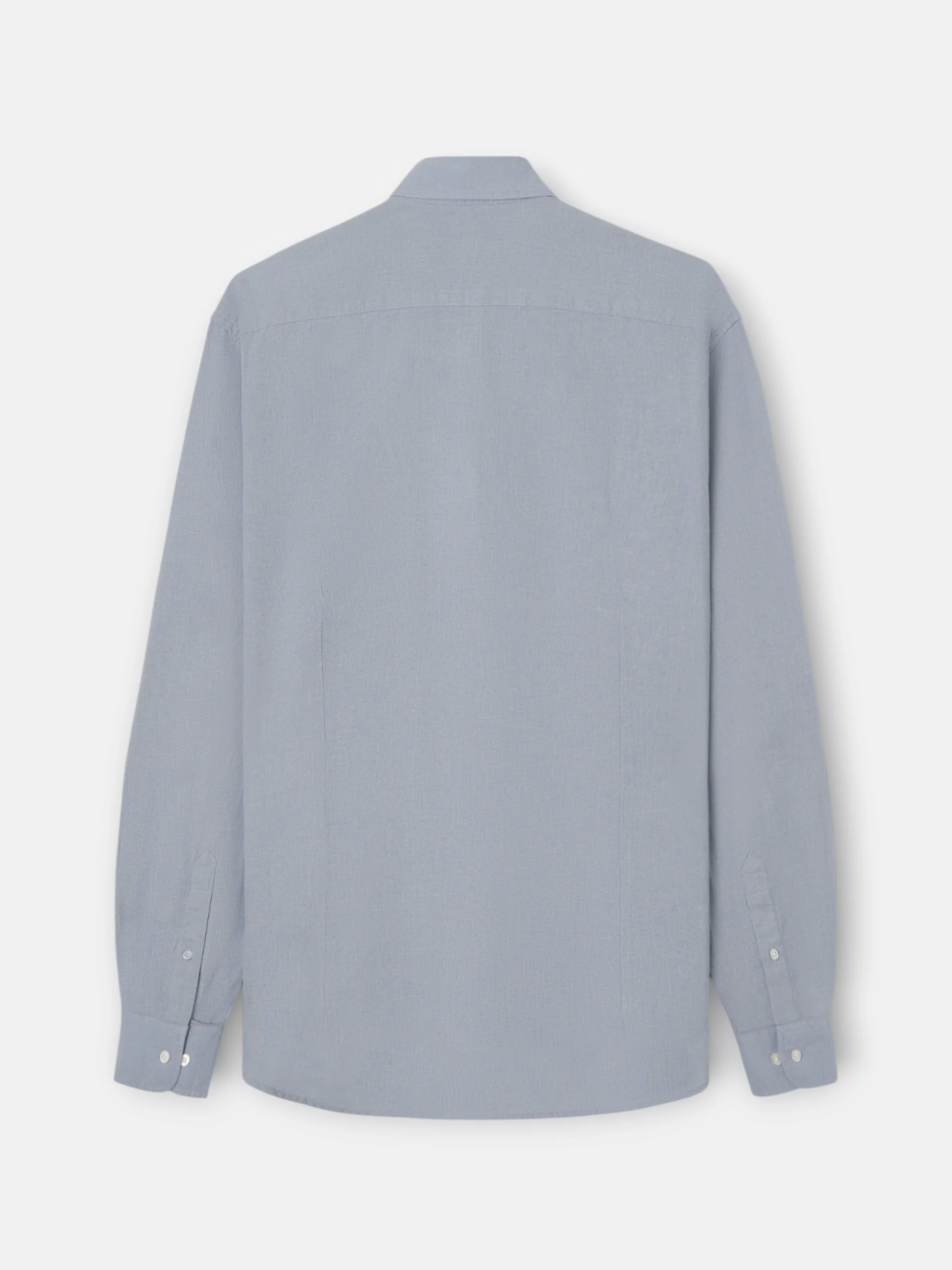 Camisa sport lino azul gris - Image 9