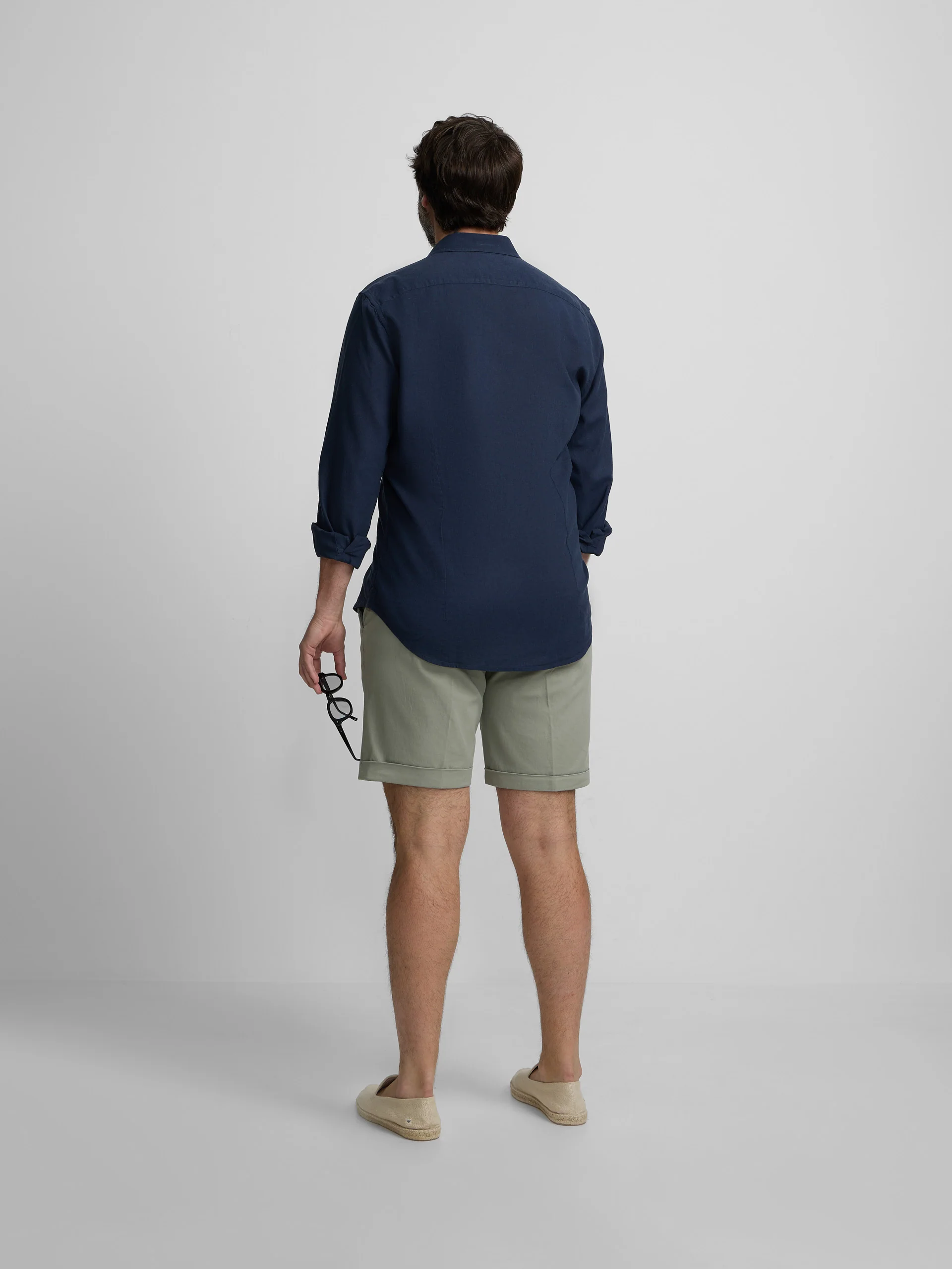 Camisa sport lino azul marino - Image 16