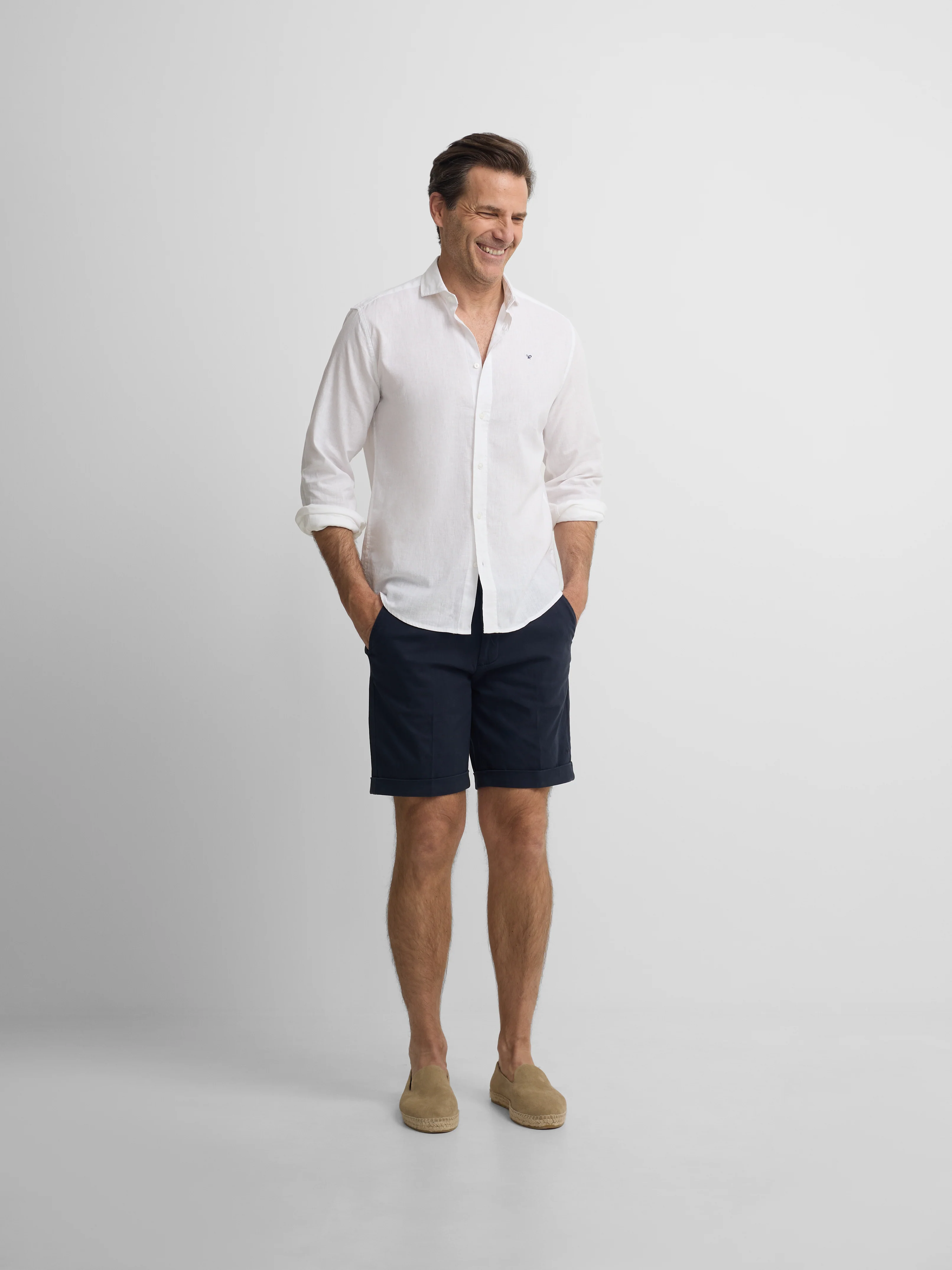 Camisa sport lino blanca - Image 4