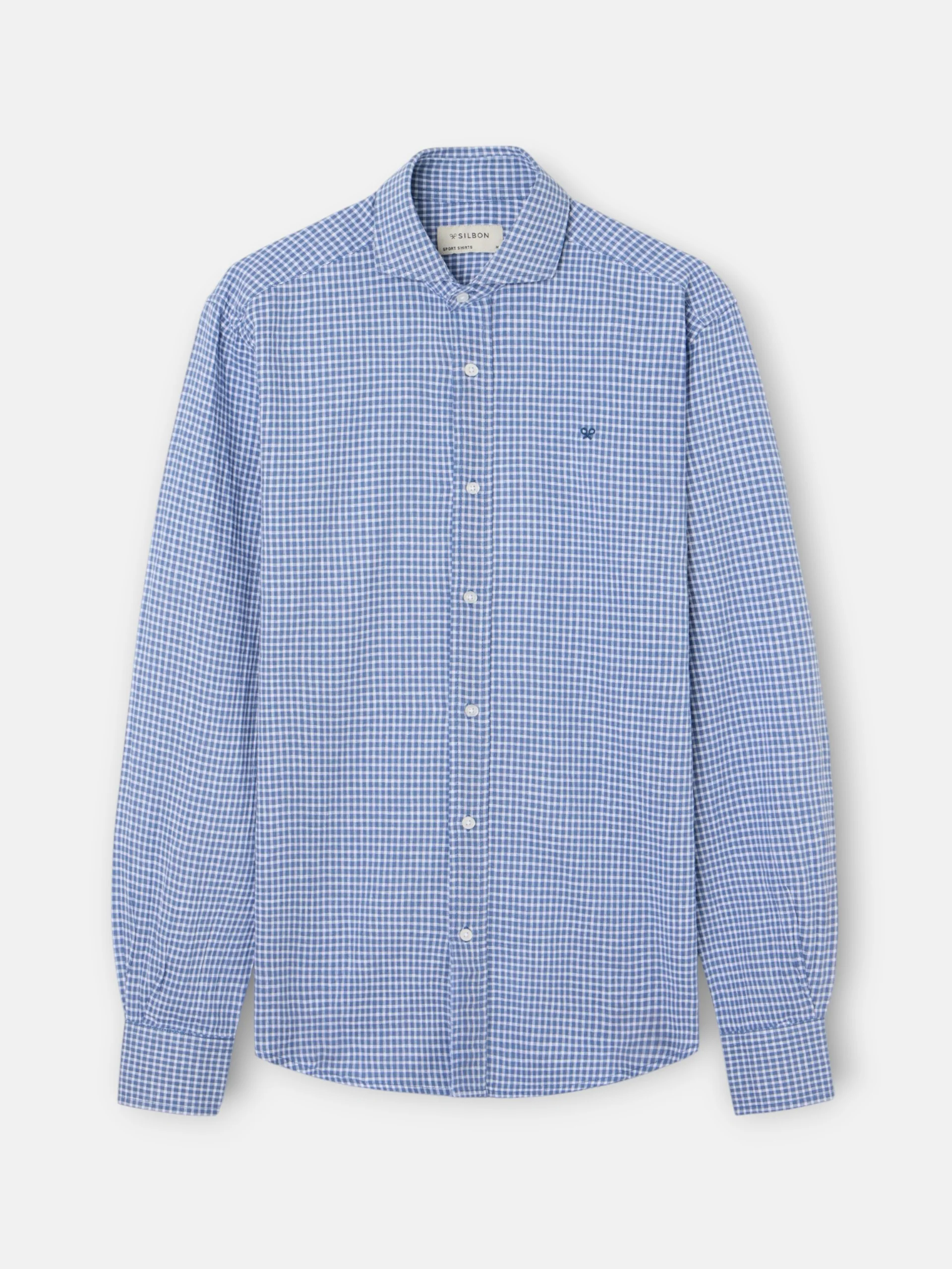 Camisa sport lino cuadros azul indigo - Image 5