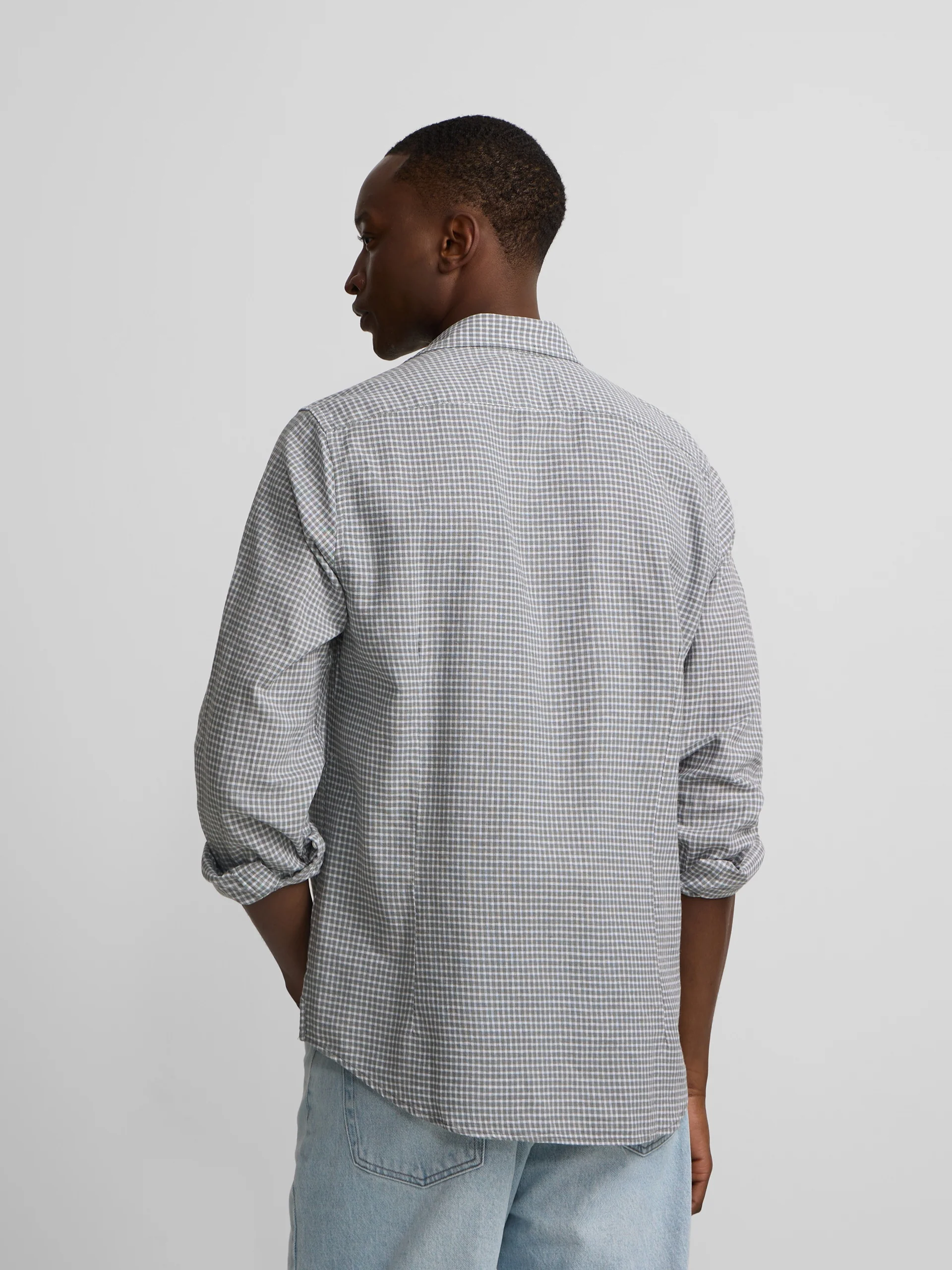 Camisa sport lino cuadros verde - Image 4