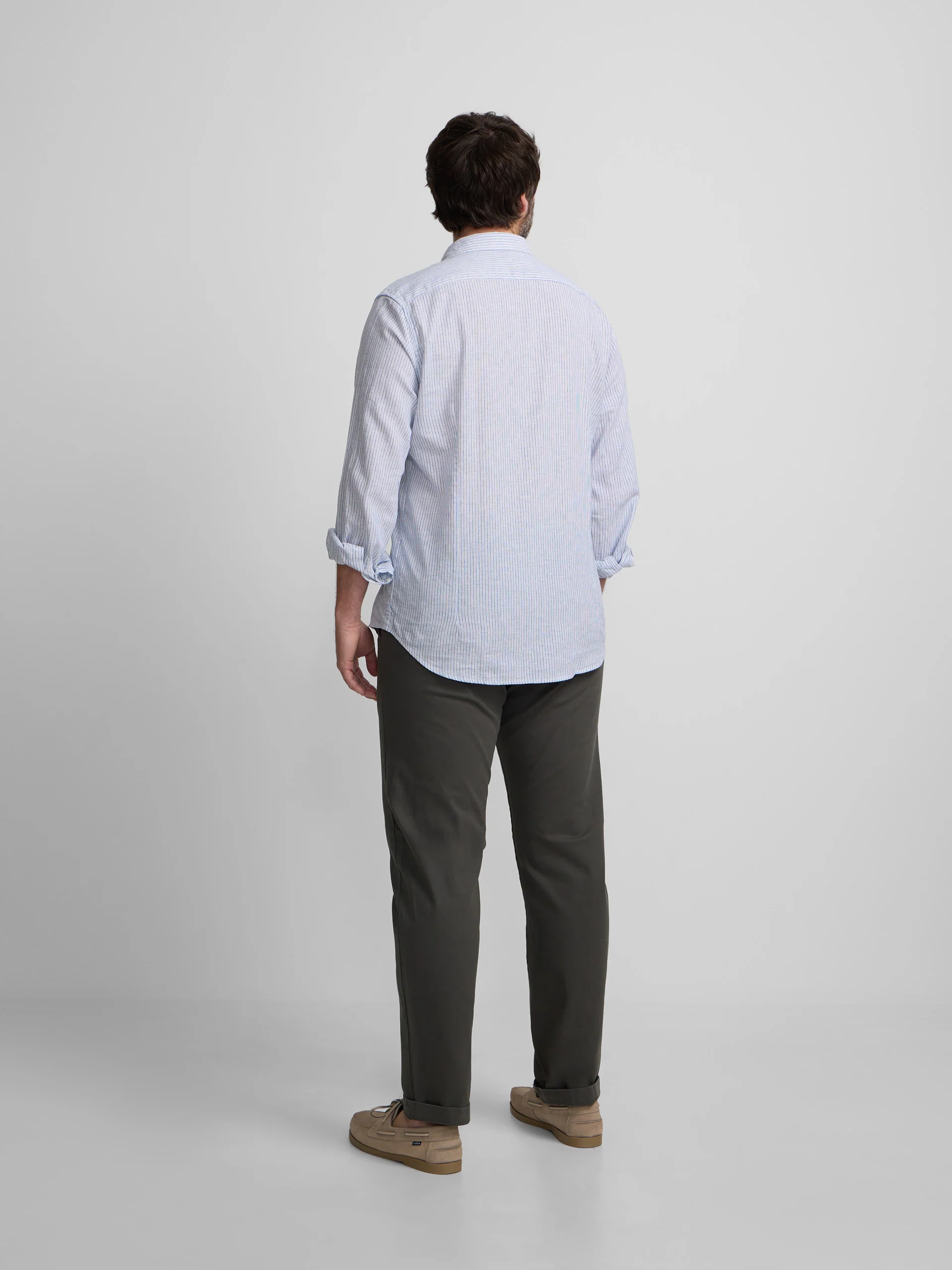 Camisa sport lino multirayas azul - Image 12