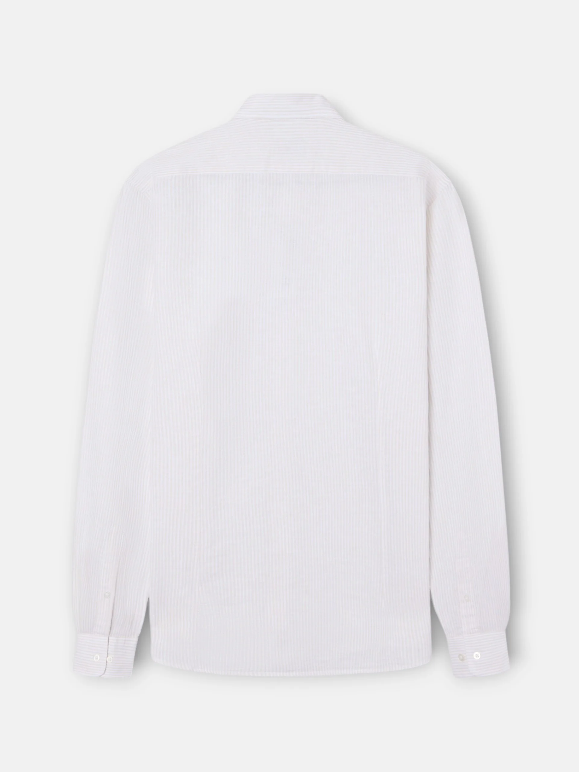 Camisa sport lino rayas beige - Image 7