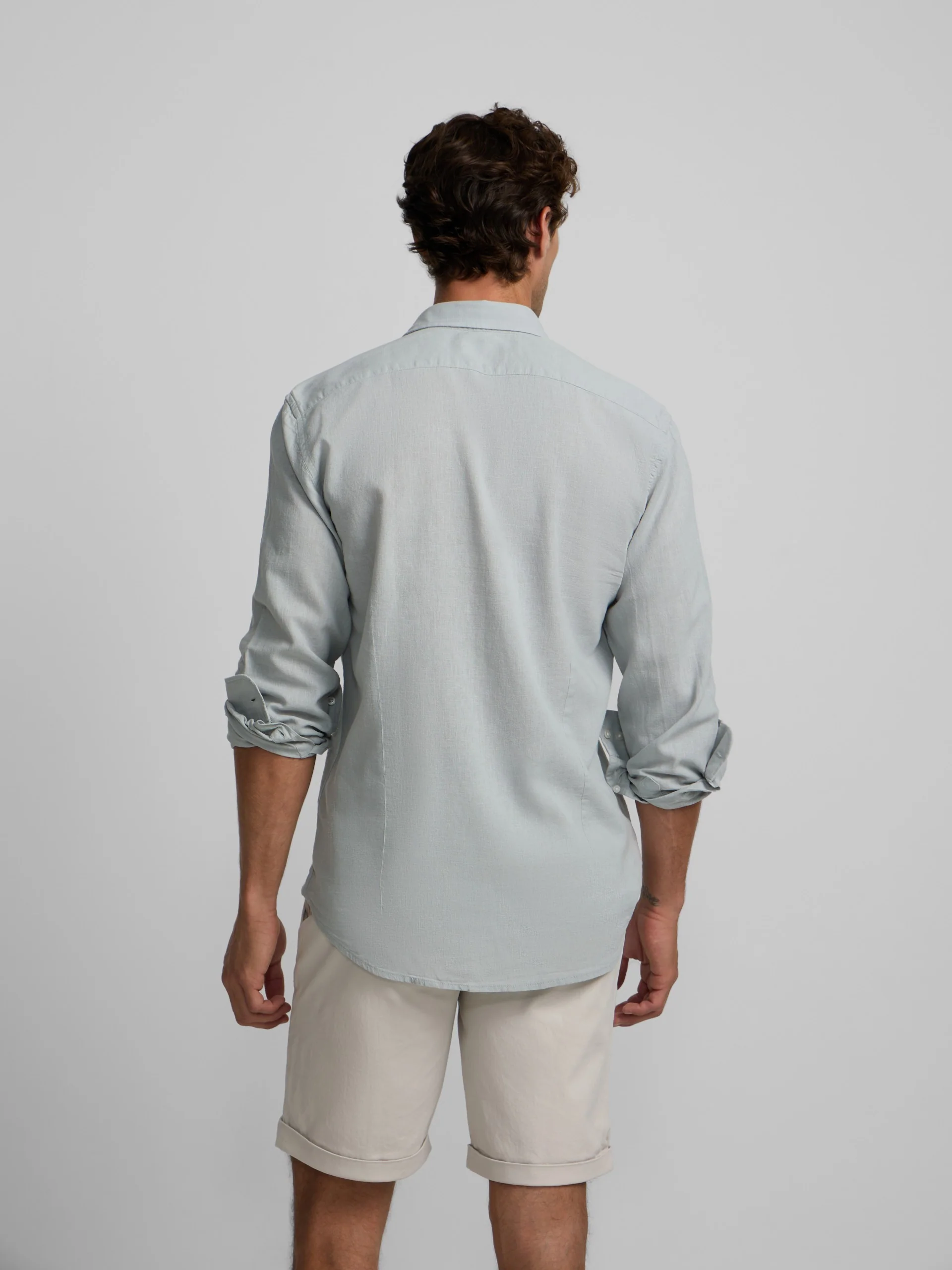 Camisa sport lino verde claro - Image 6