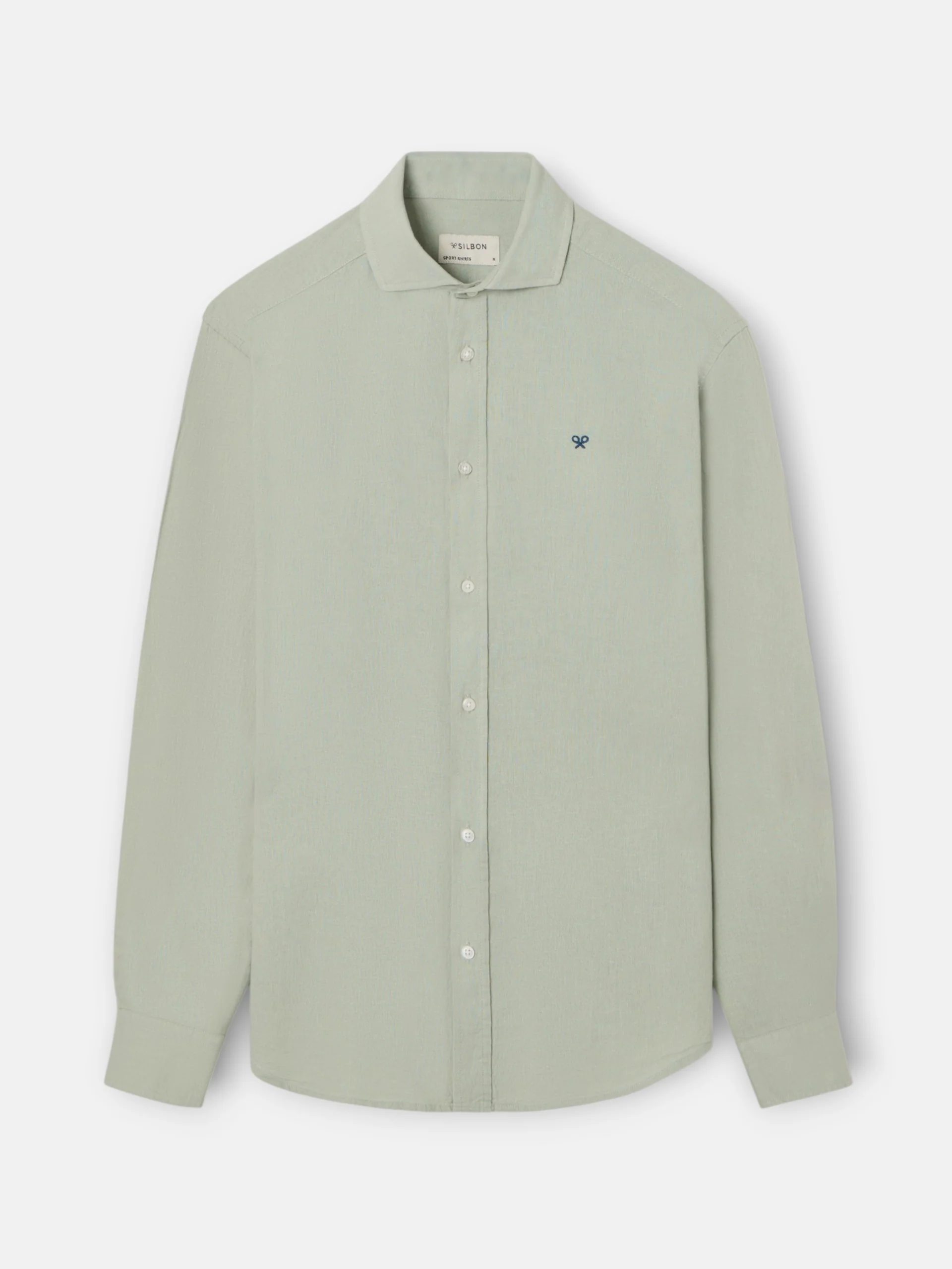 Camisa sport lino verde medio - Image 5