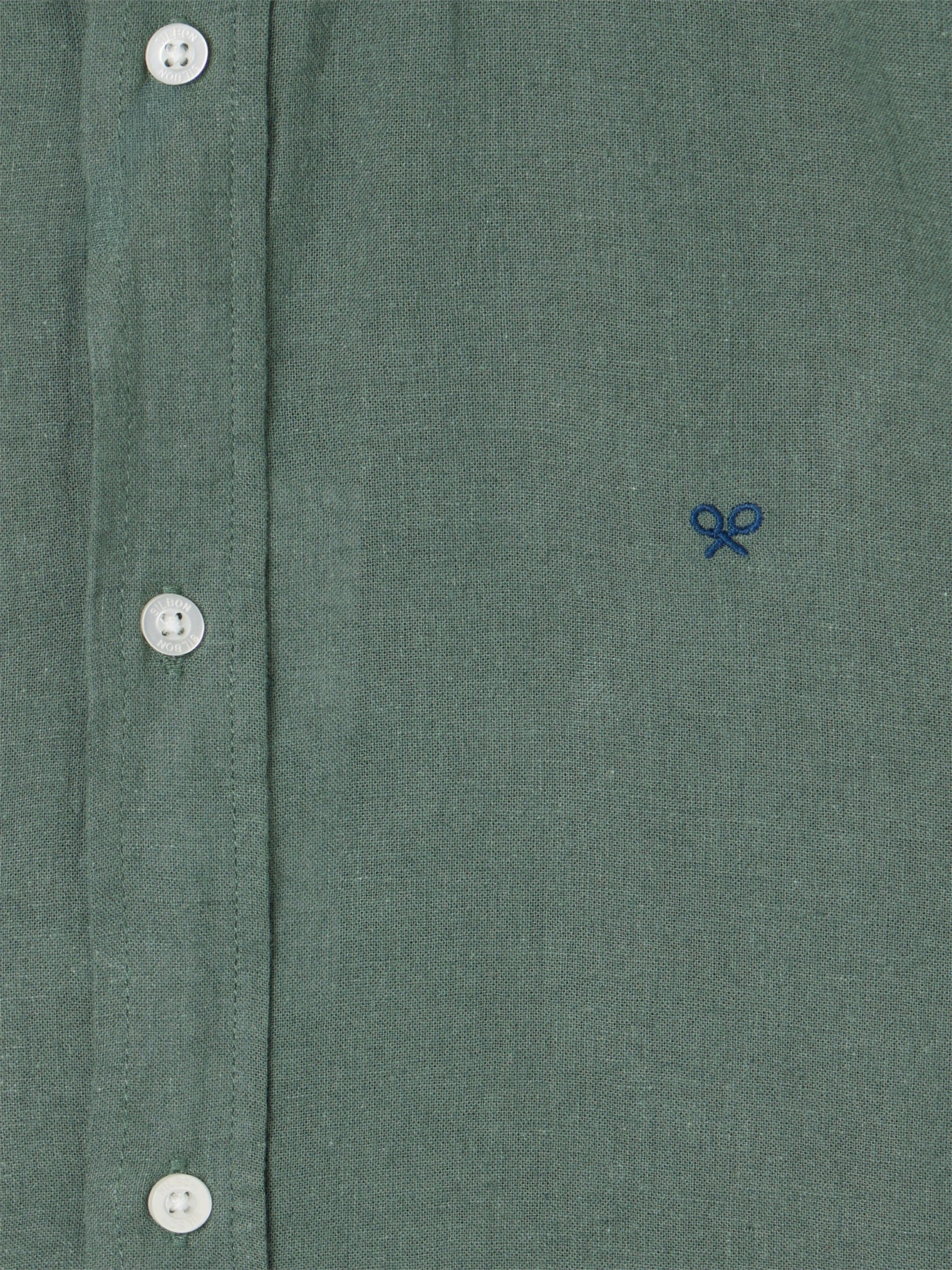 Camisa sport lino verde oscuro - Image 2