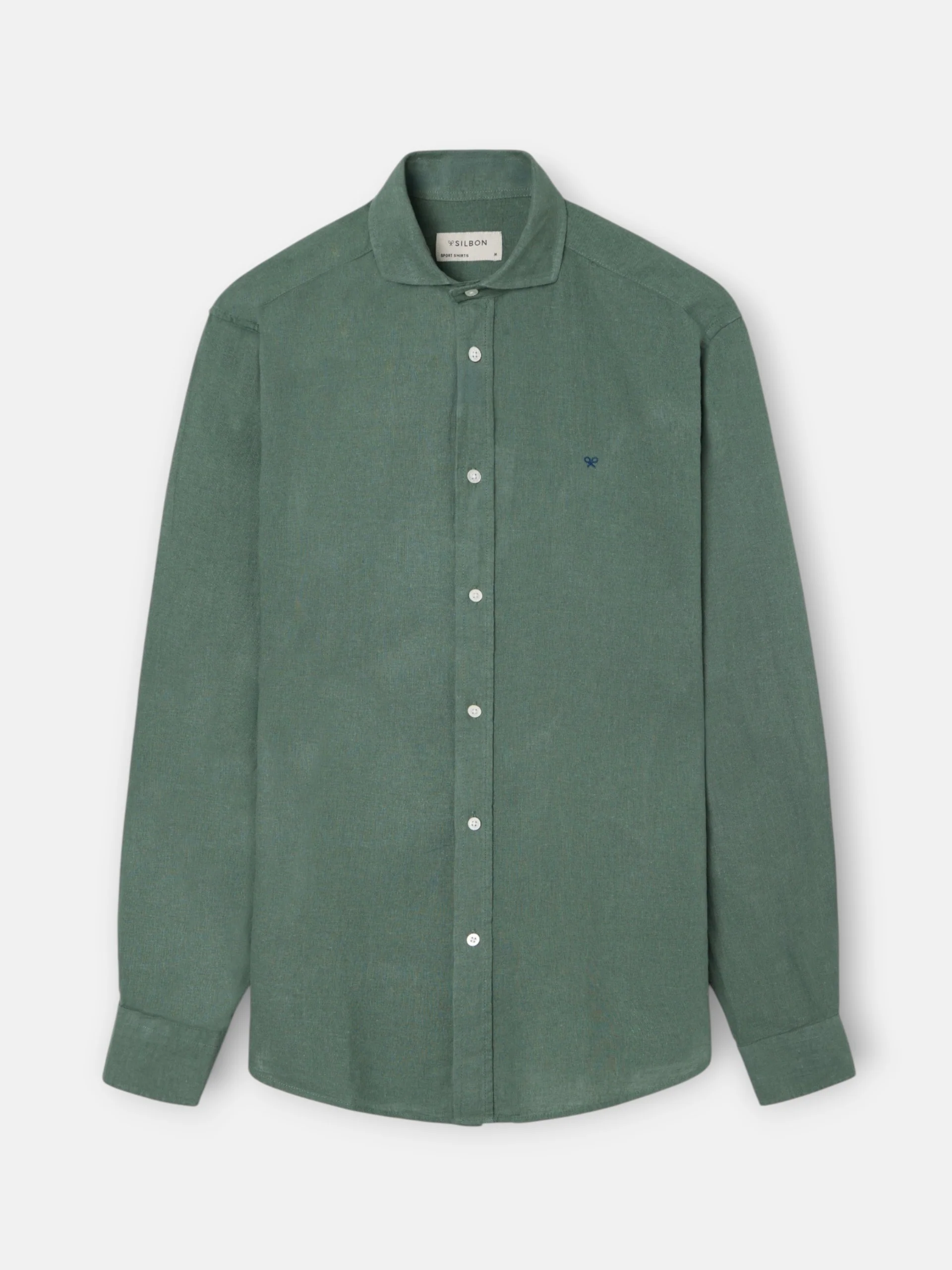 Camisa sport lino verde oscuro - Image 4