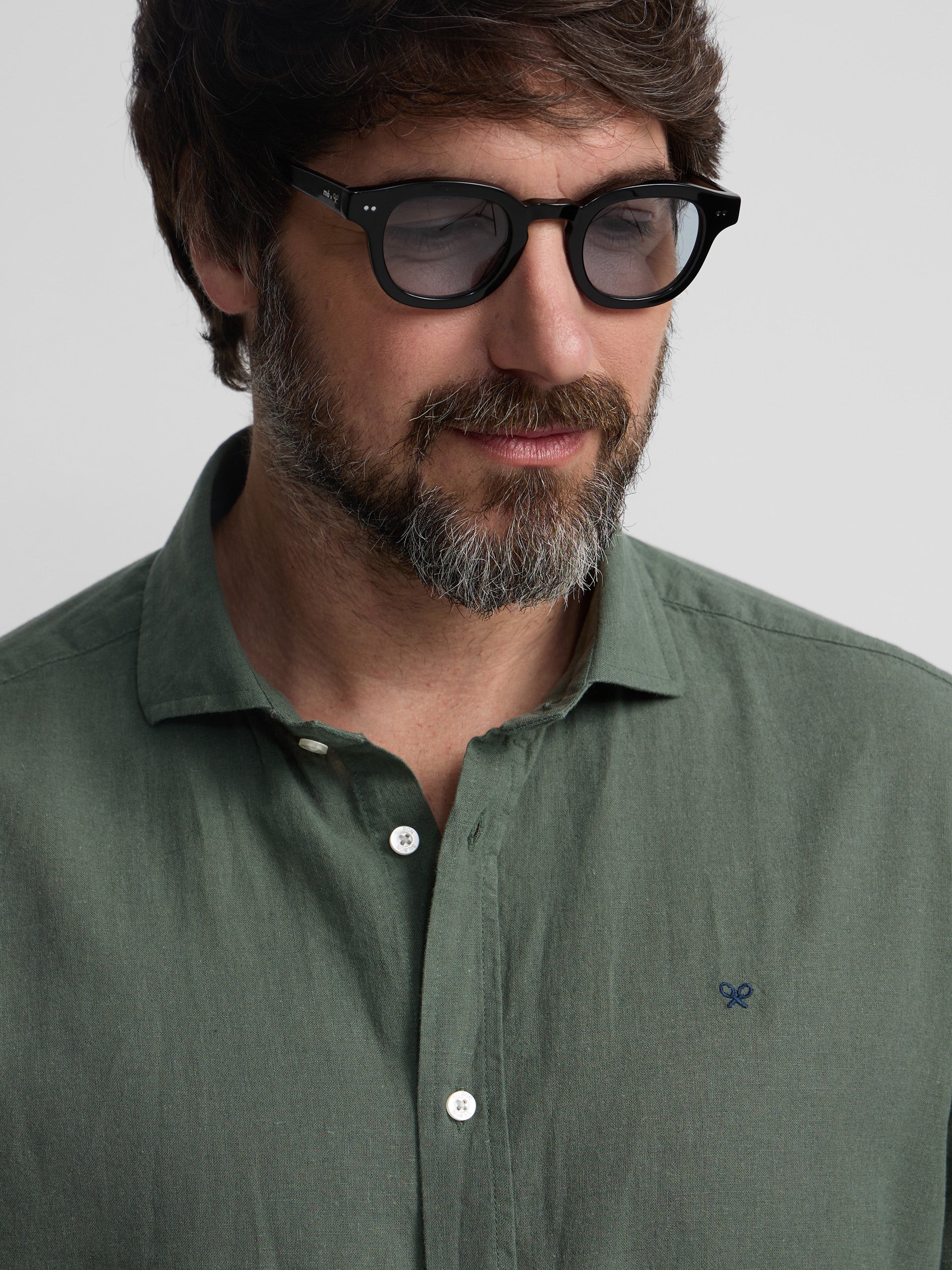 Camisa sport lino verde oscuro - Image 7