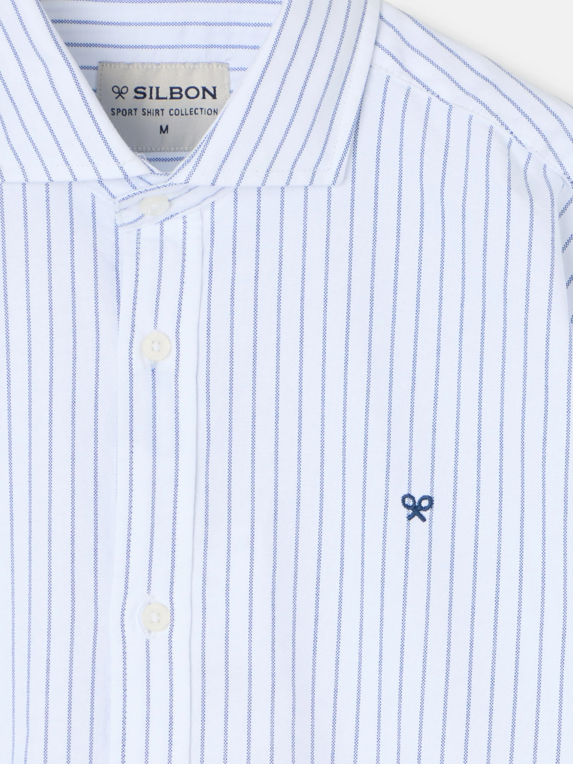 Camisa sport oxford blanca raya fina navy - Image 2