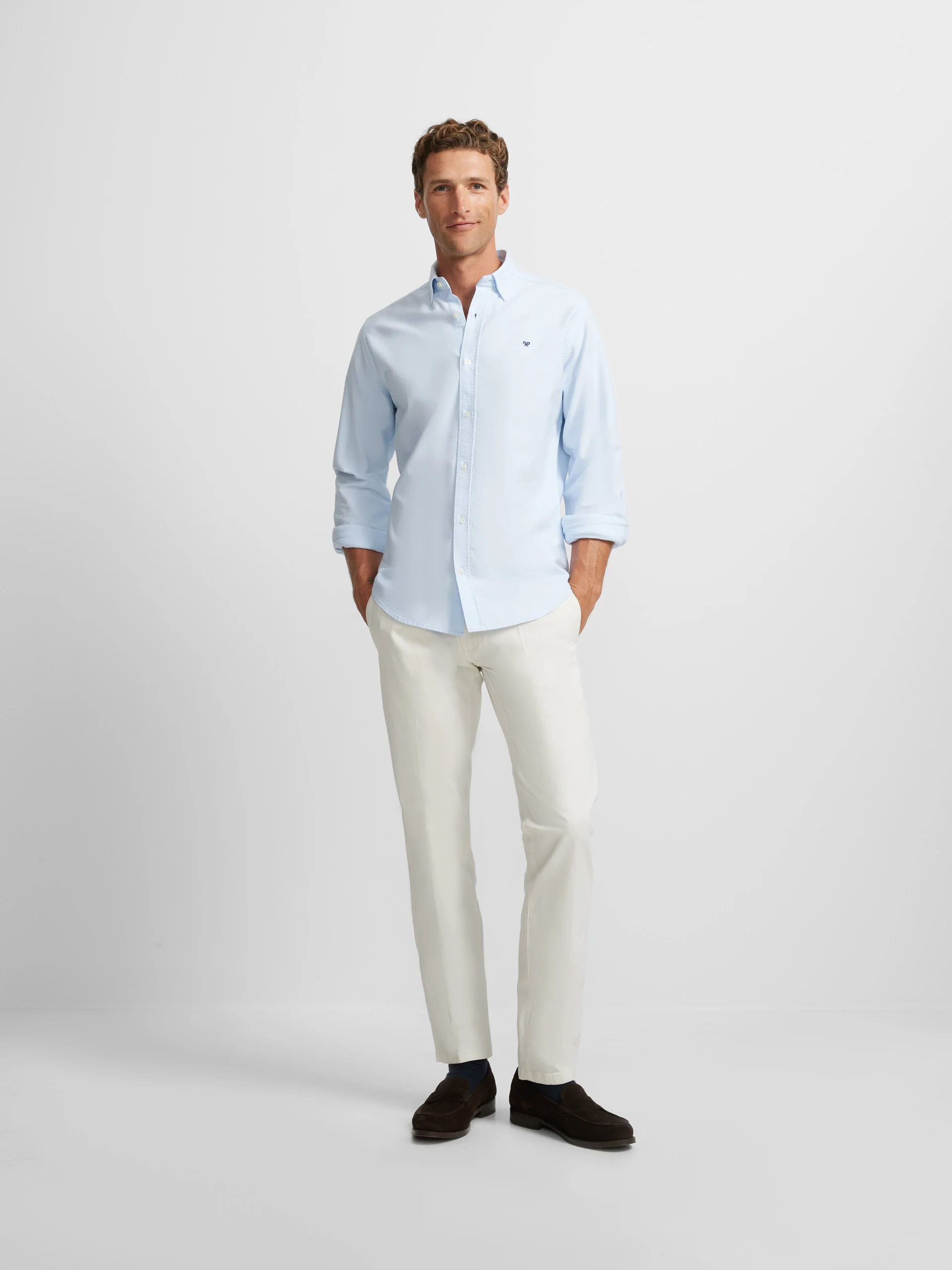 Camisa sport oxford celeste - Image 6