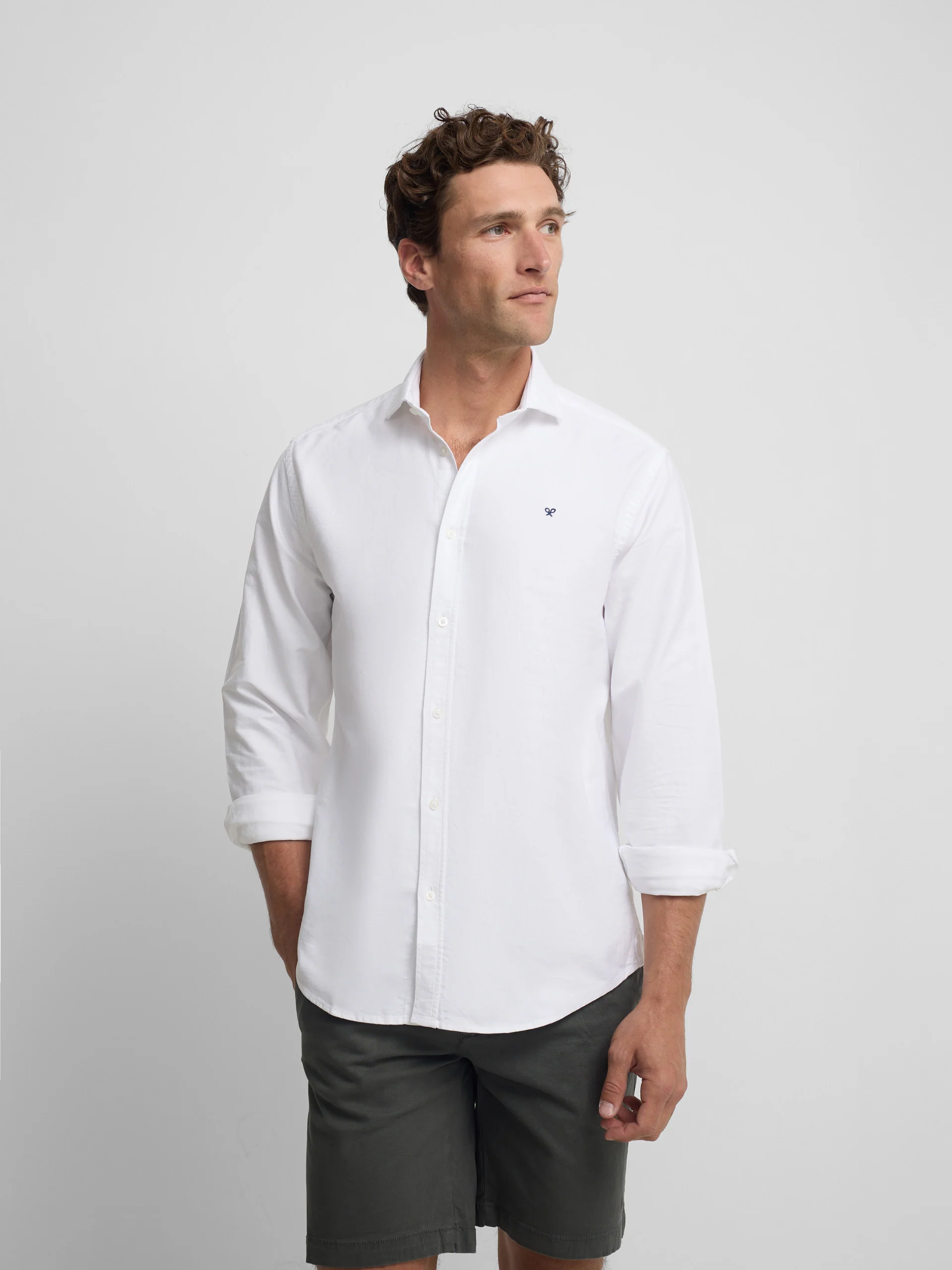 Camisa sport oxford cutaway blanca - Image 4
