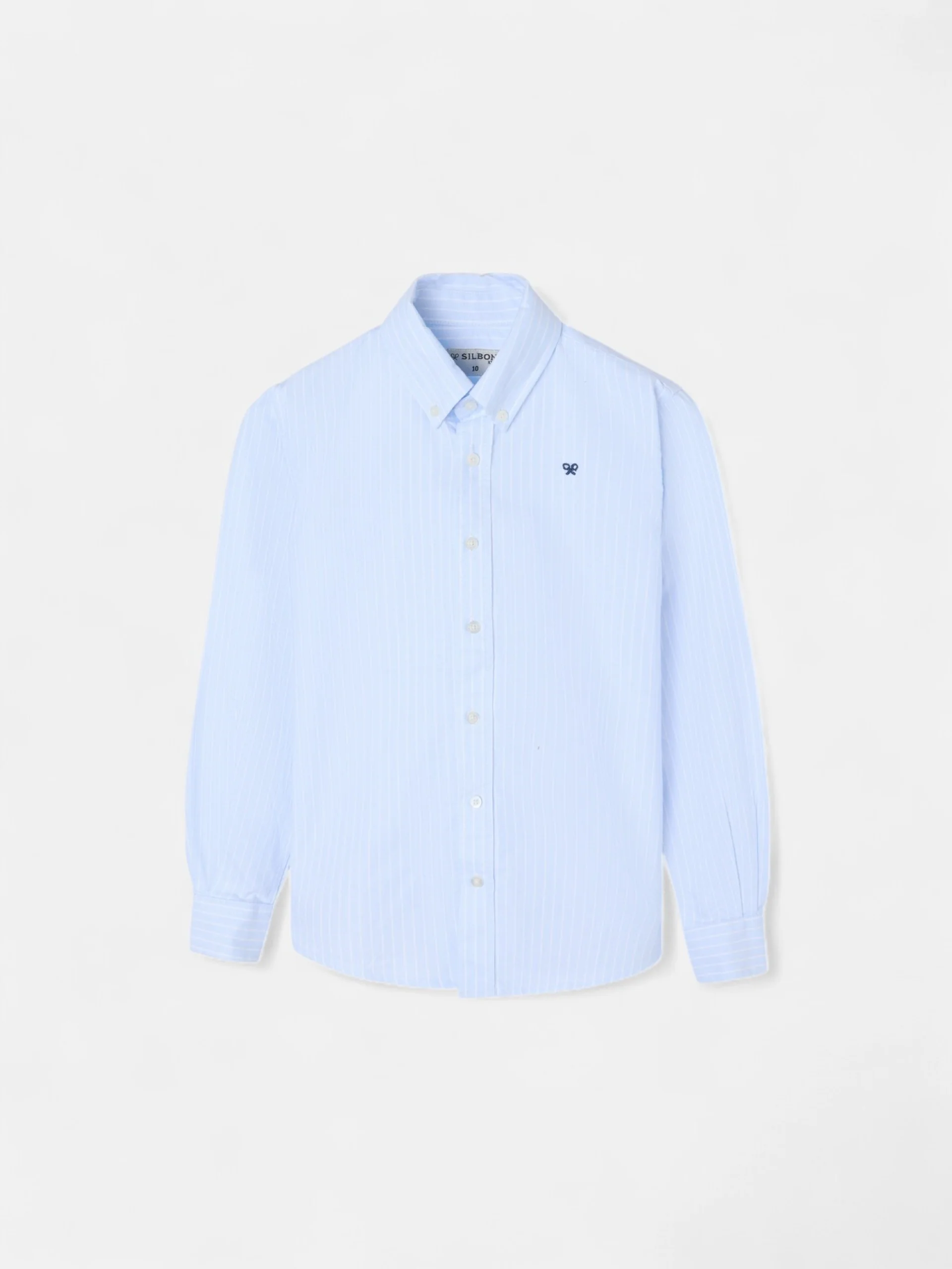 Camisa sport oxford kids celeste raya fina blanca - Image 7