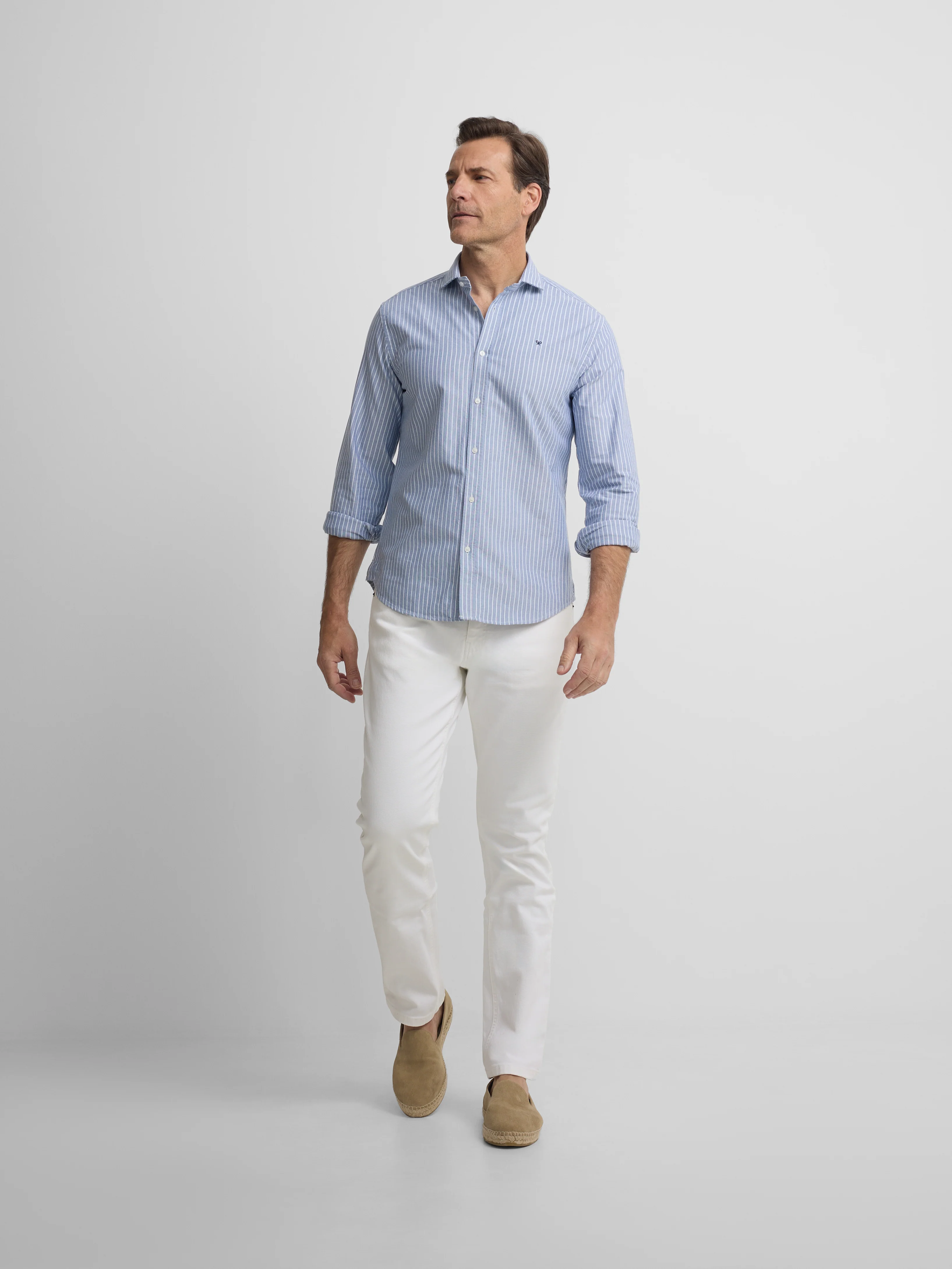 Camisa sport oxford navy raya fina blanca - Image 3