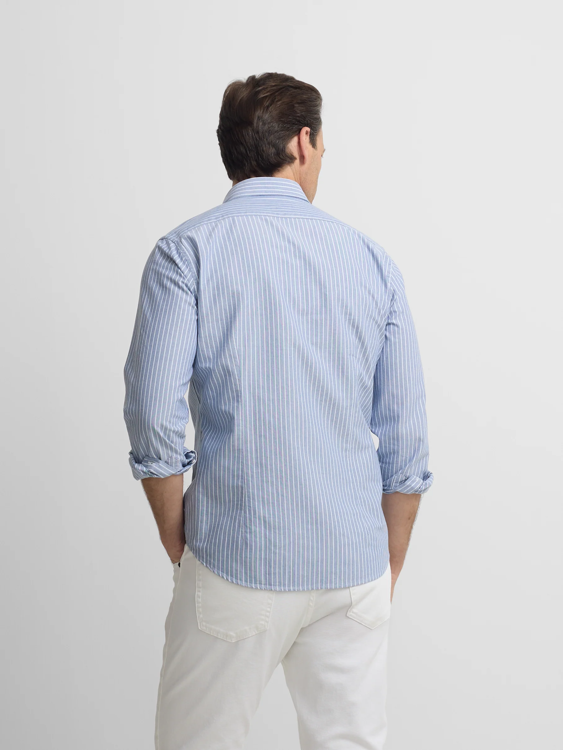 Camisa sport oxford navy raya fina blanca - Image 4