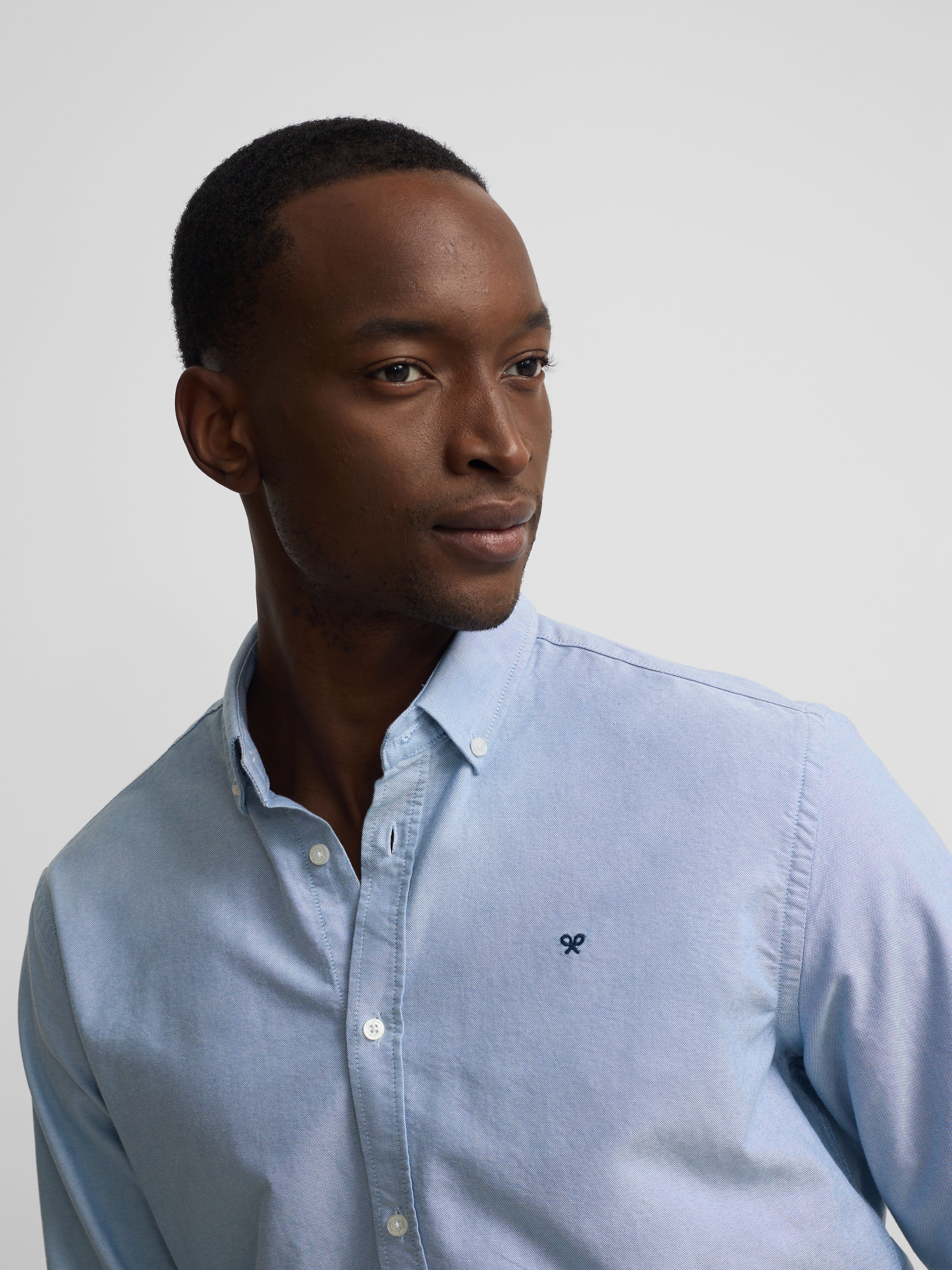 Camisa sport oxford raqueta azul medio - Image 3