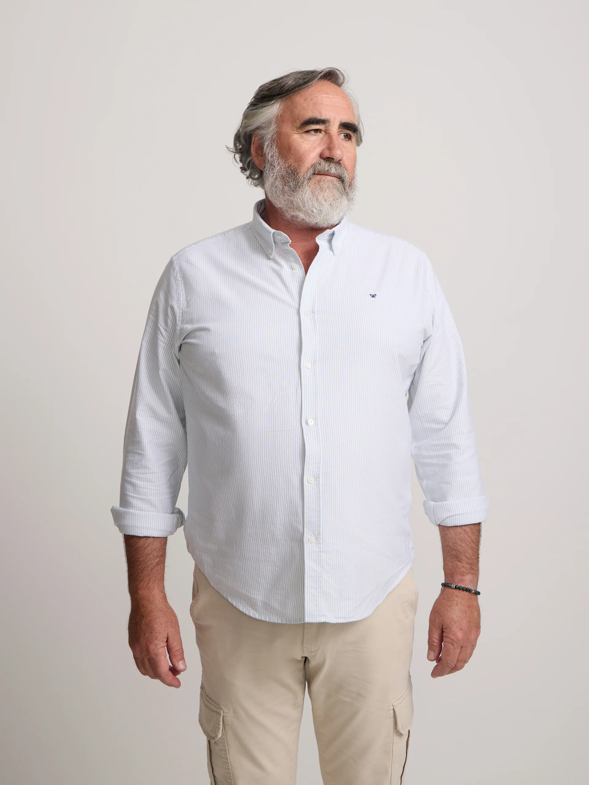 Camisa sport oxford raqueta rayas ancha verde - Image 5