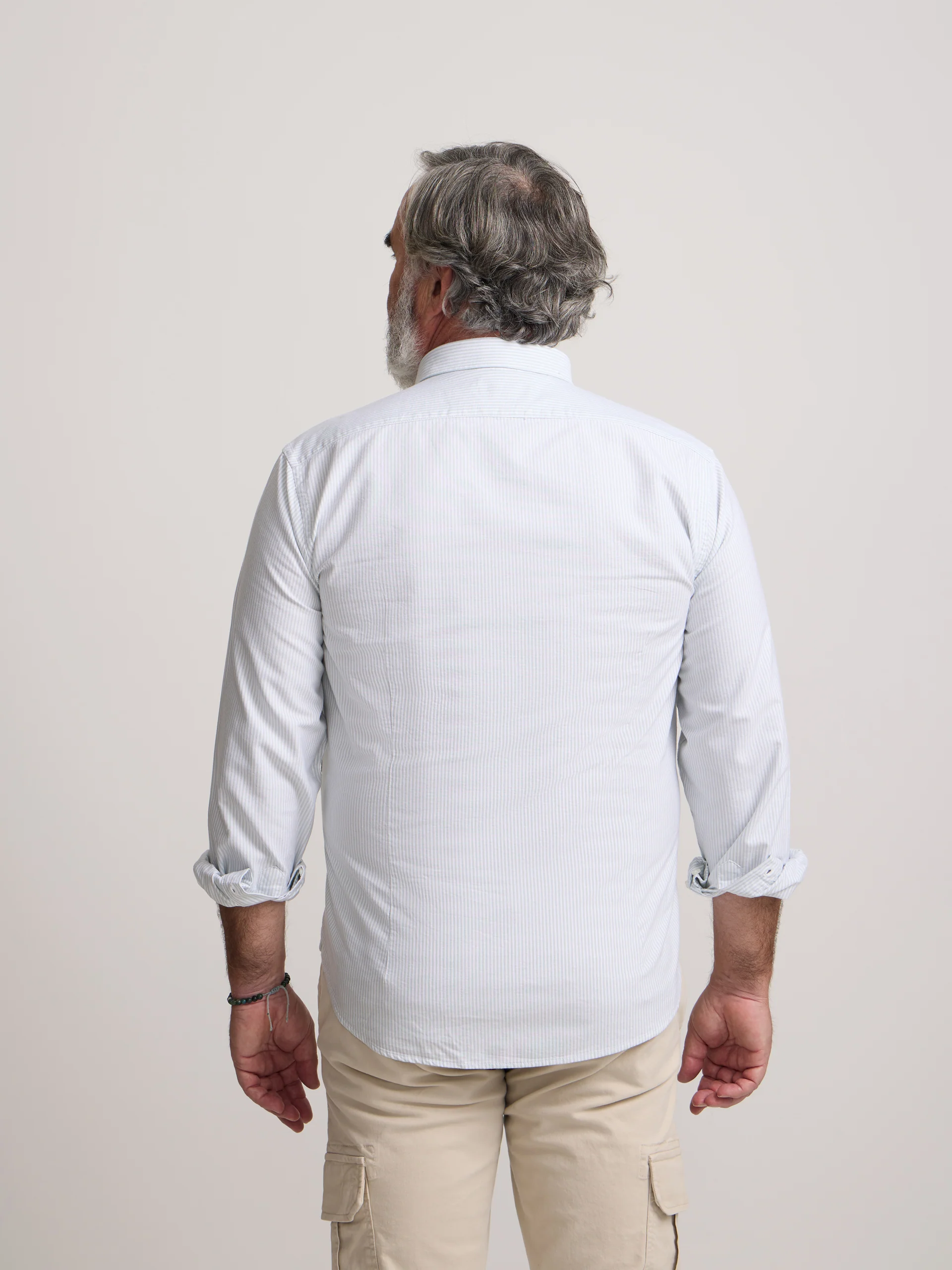 Camisa sport oxford raqueta rayas ancha verde - Image 9