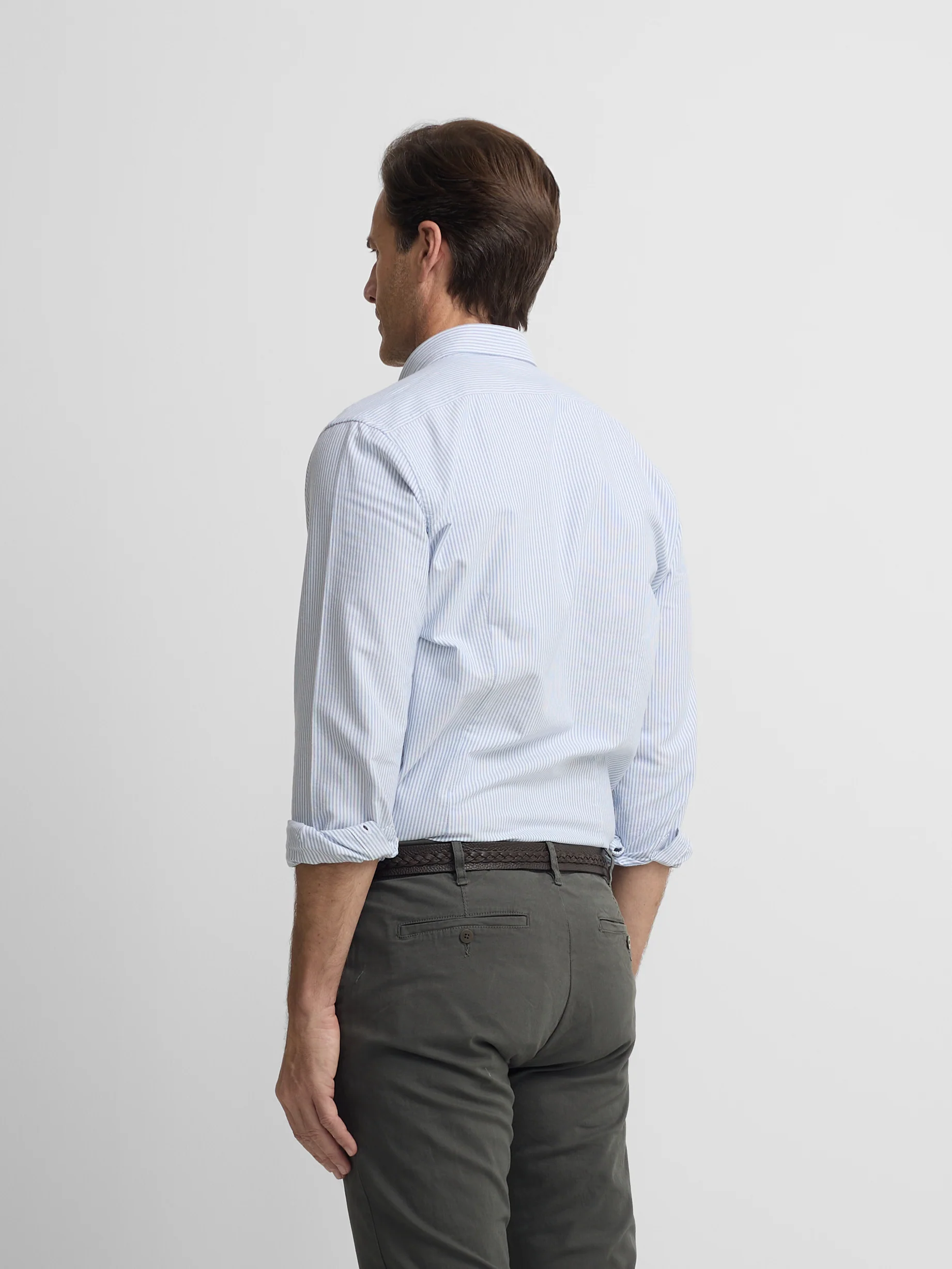 Camisa sport oxford raquetas rayas azul medio - Image 5