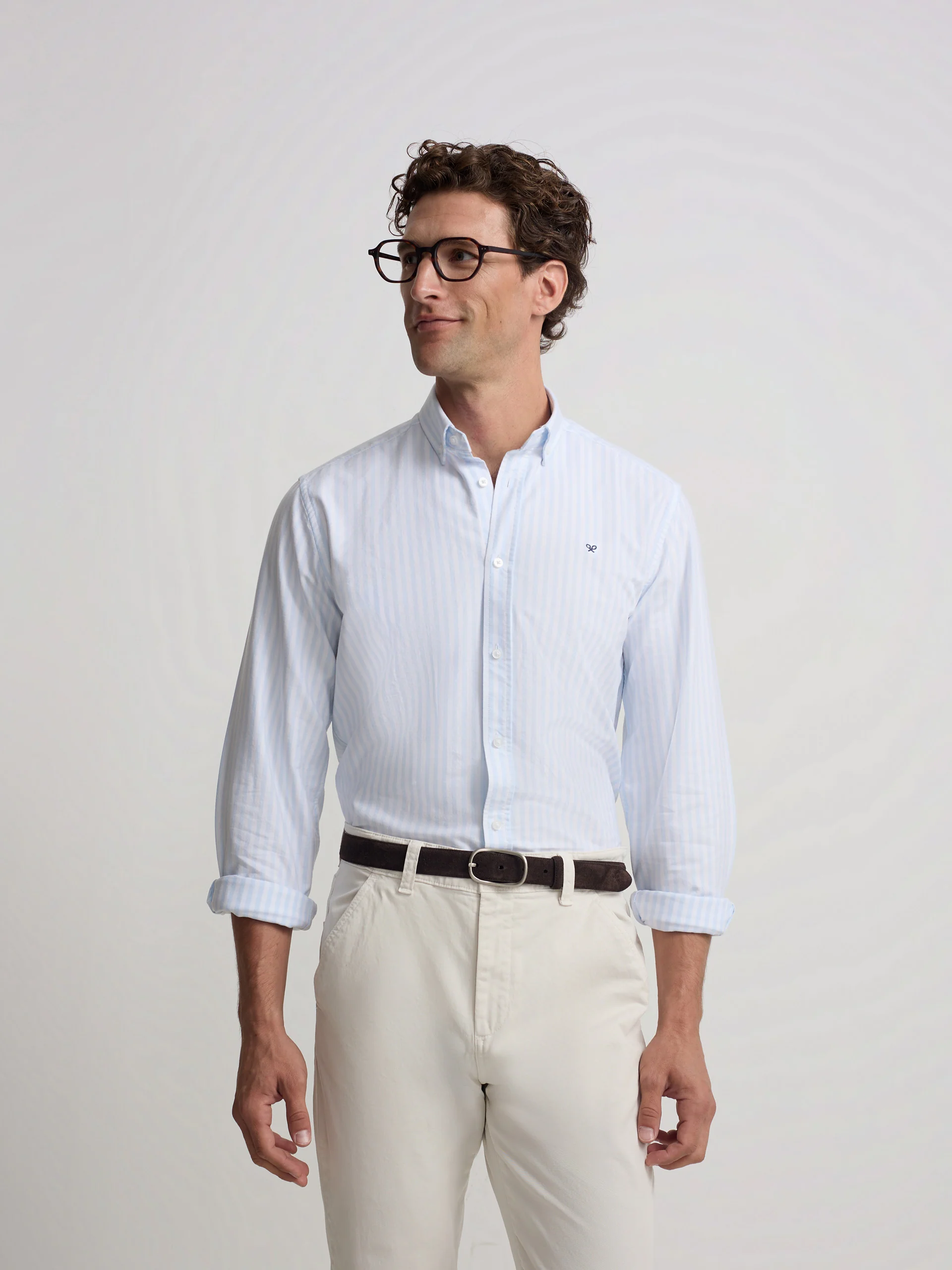 Camisa sport oxford raya media celeste - Image 3