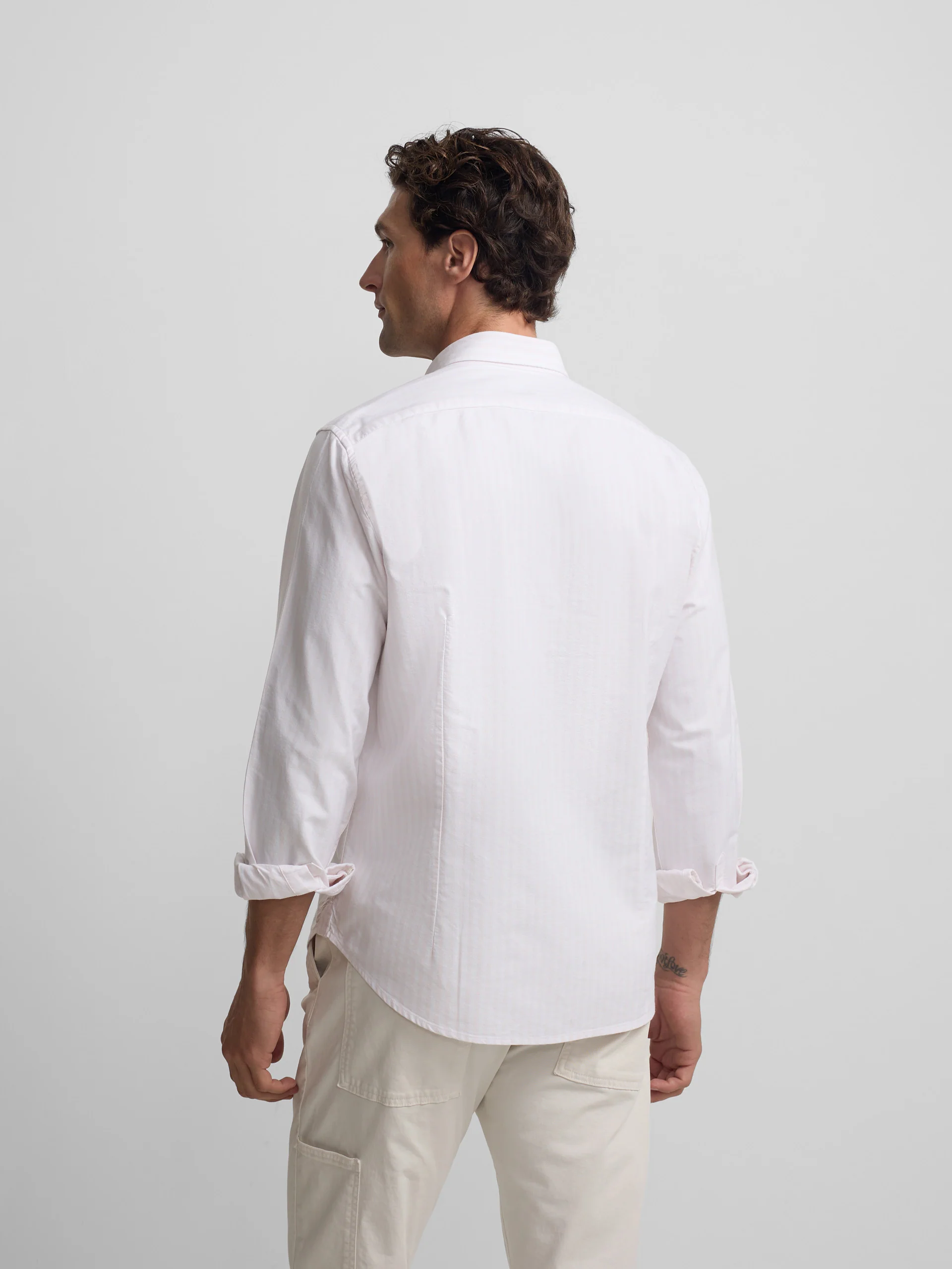 Camisa sport oxford raya media rosa - Image 4