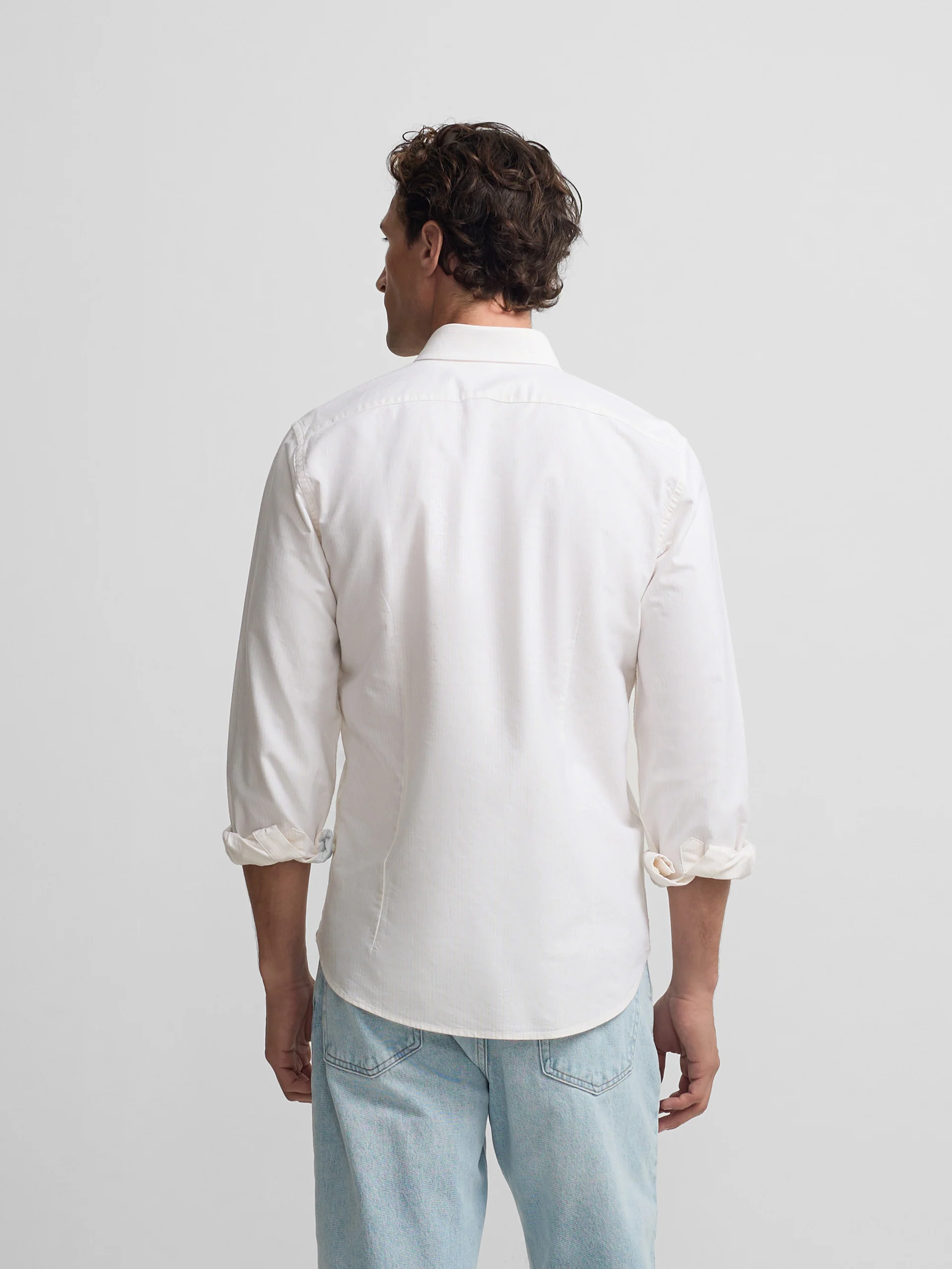 Camisa sport oxford rayas amarilla - Image 7