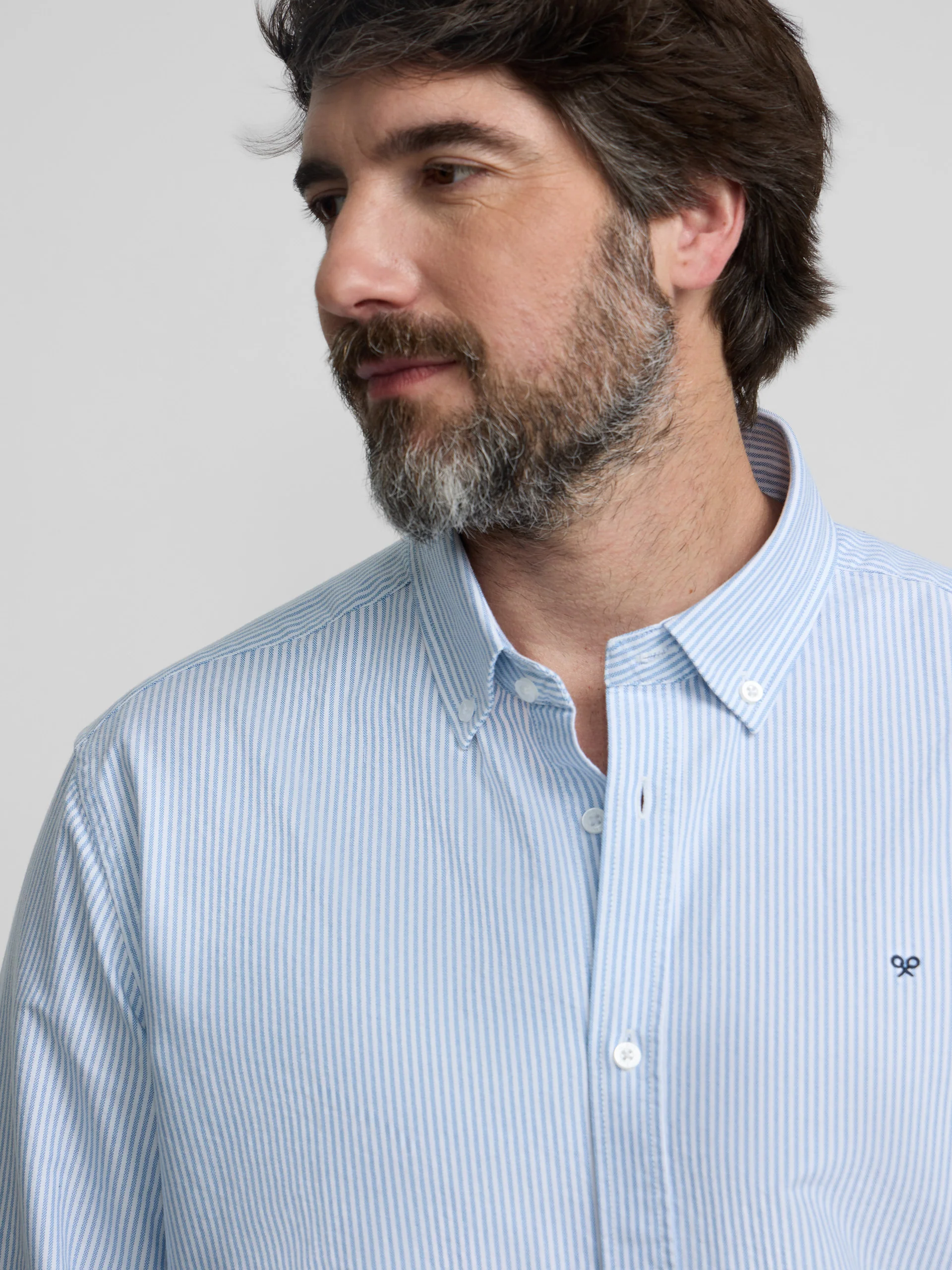 Camisa sport oxford rayas azul - Image 10