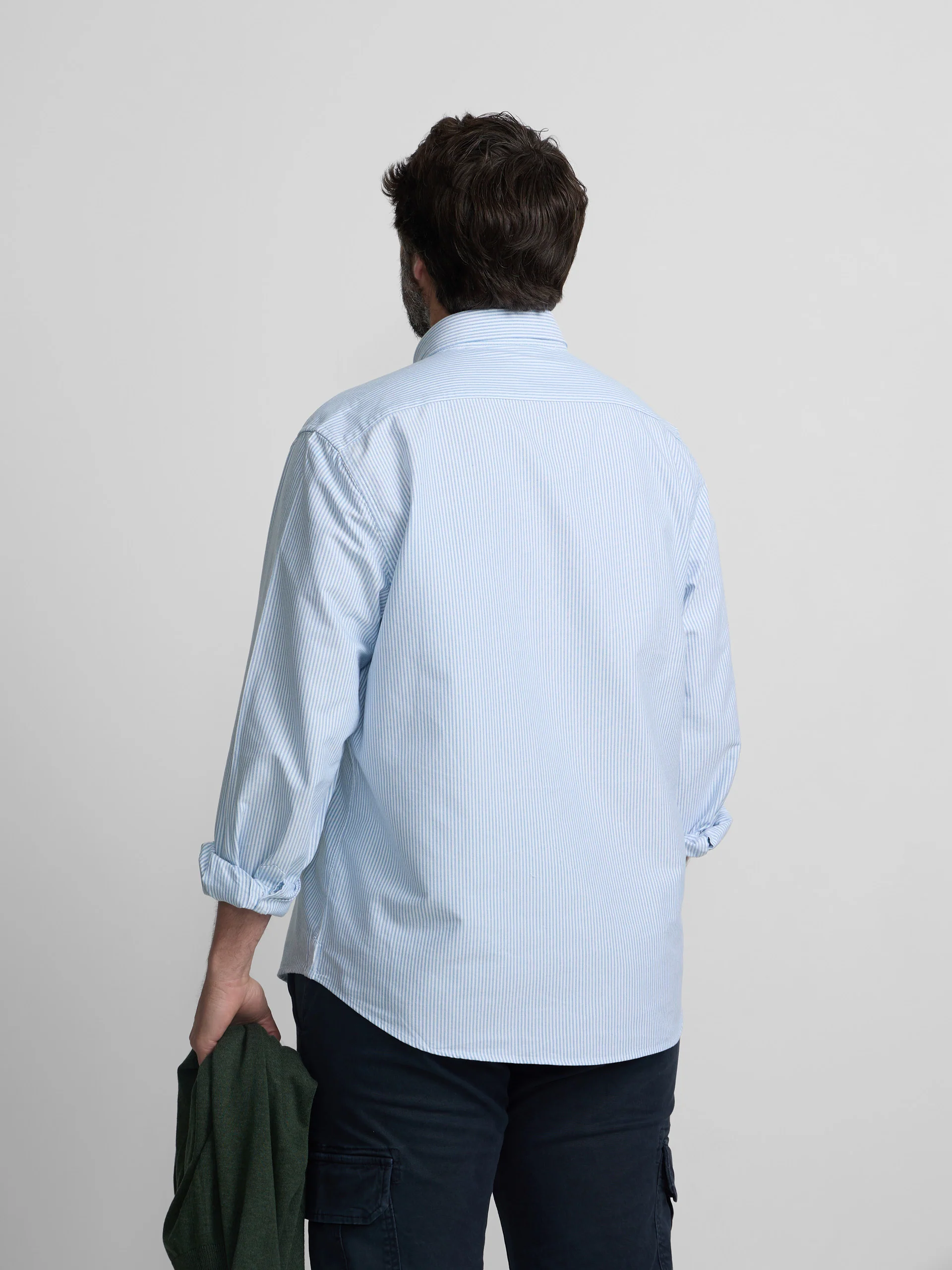 Camisa sport oxford rayas azul - Image 12