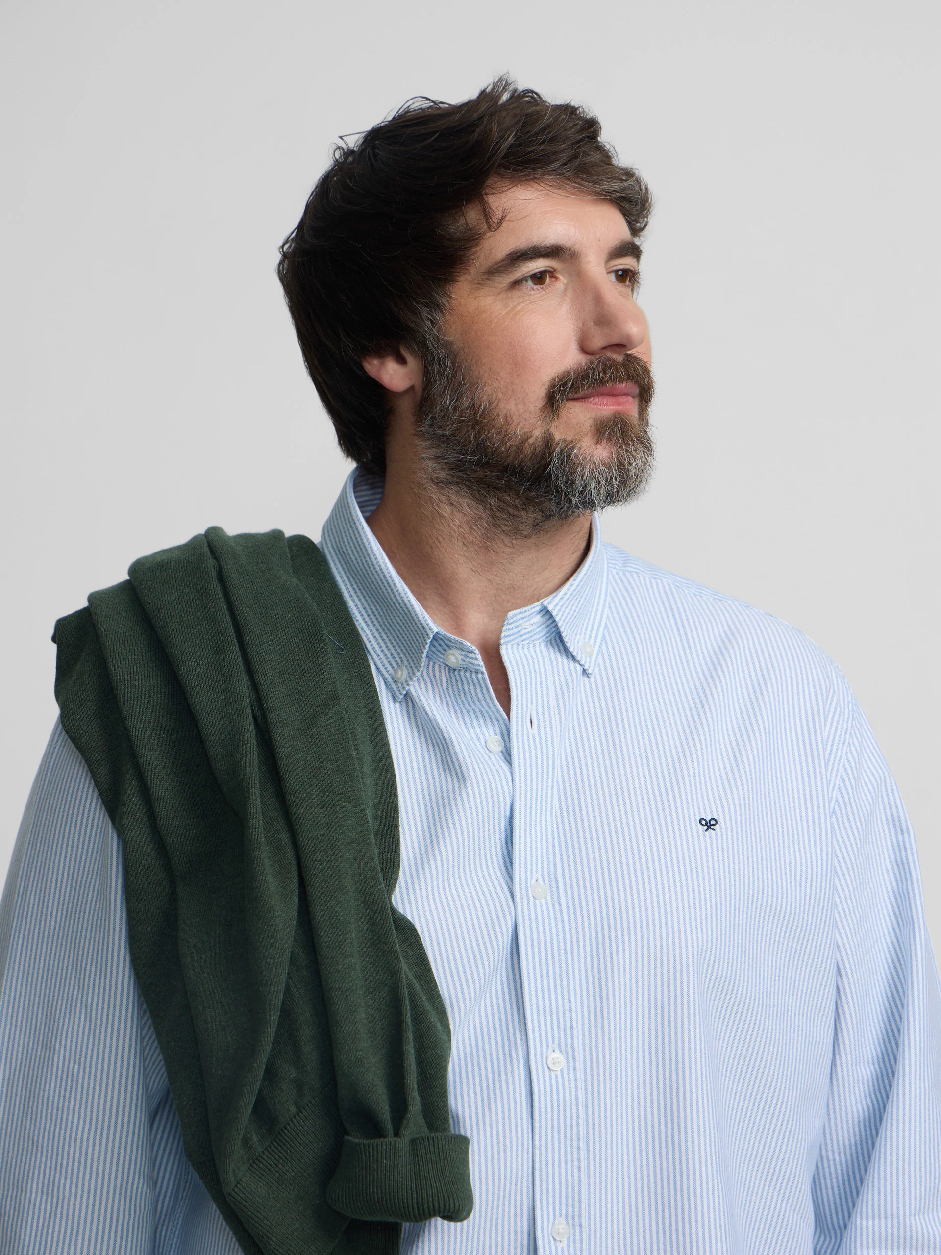Camisa sport oxford rayas azul - Image 8
