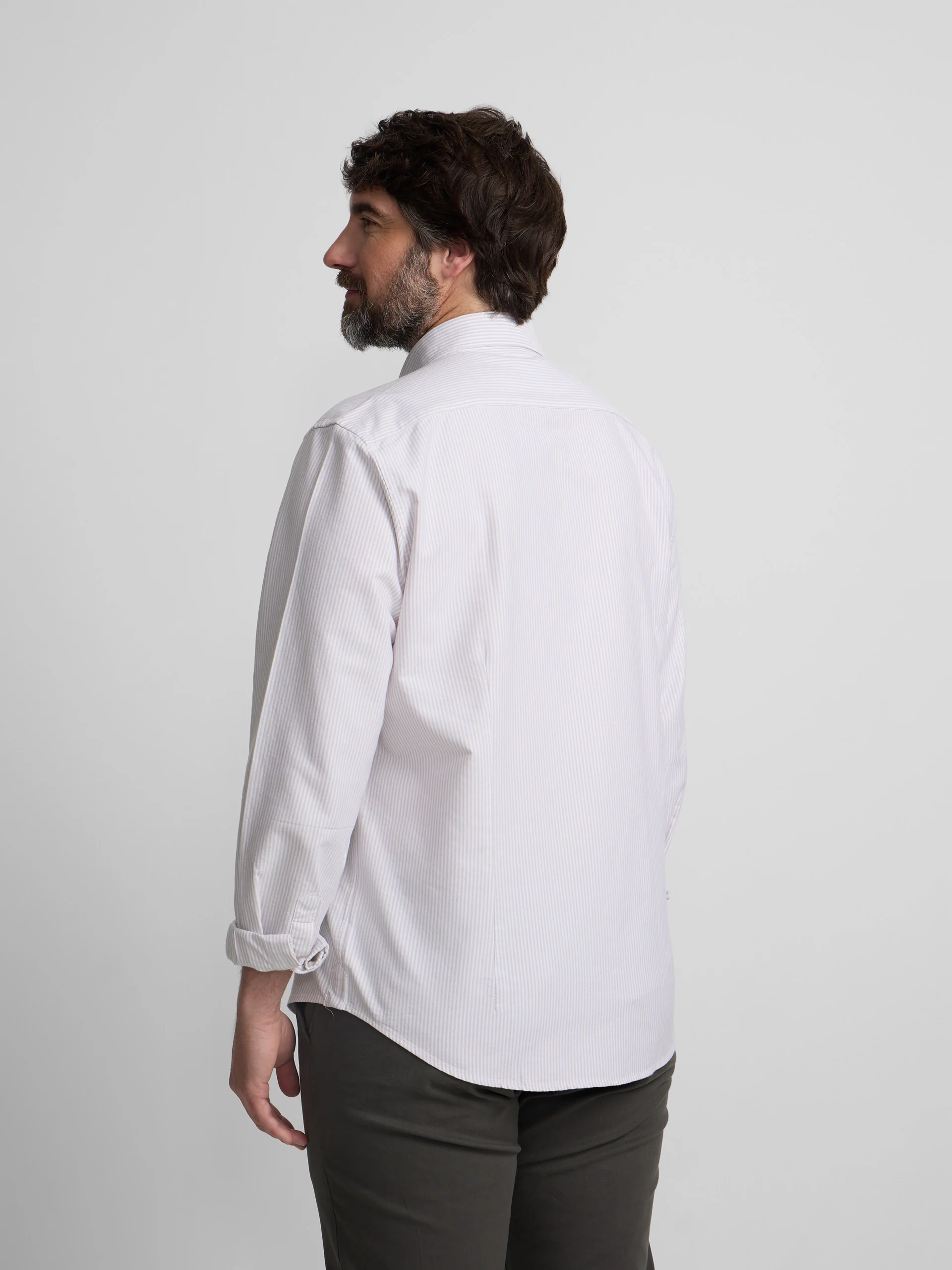Camisa sport oxford rayas beige - Image 11