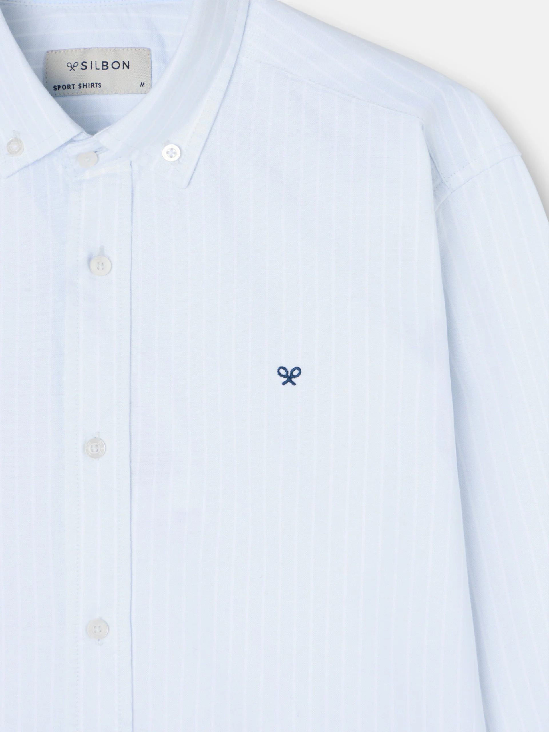 Camisa sport oxford rayas blancas celeste - Image 2