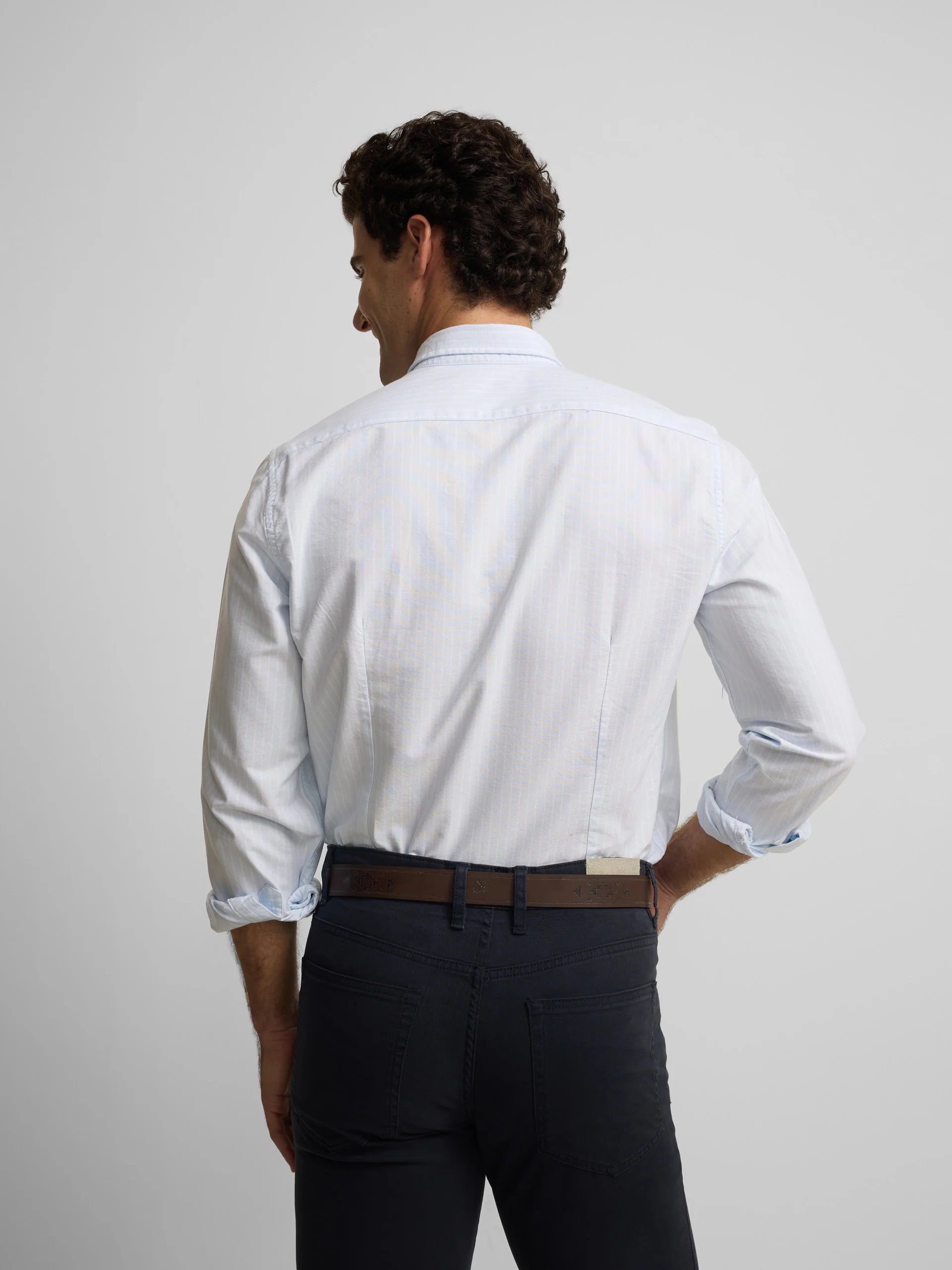 Camisa sport oxford rayas blancas celeste - Image 6