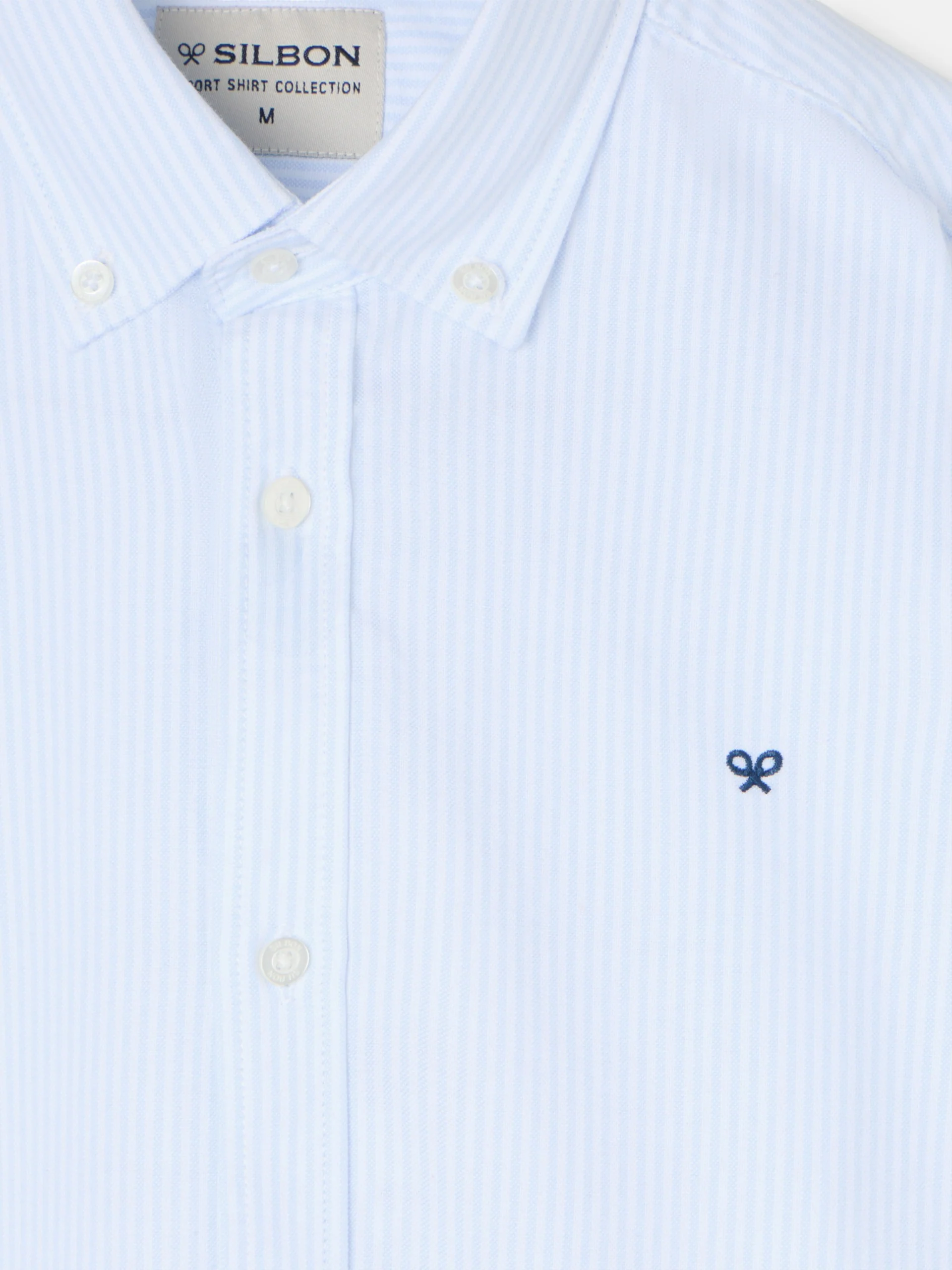 Camisa sport oxford rayas celeste - Image 2